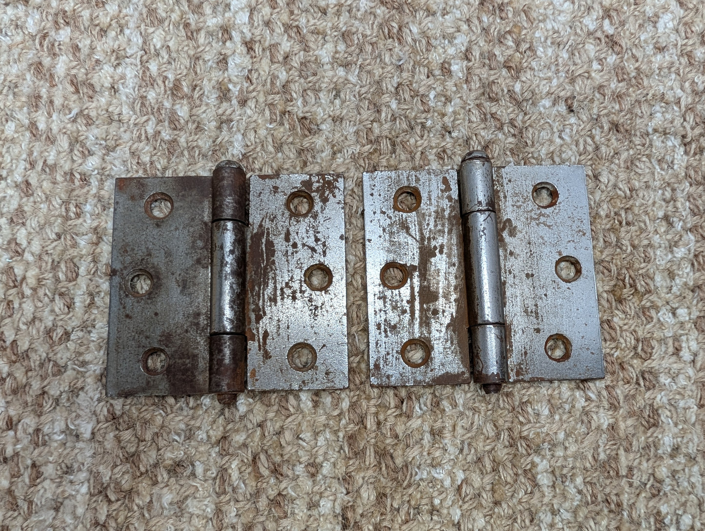 Pair 3" x 3" Antique Steel Butt Hinges Door Hardware