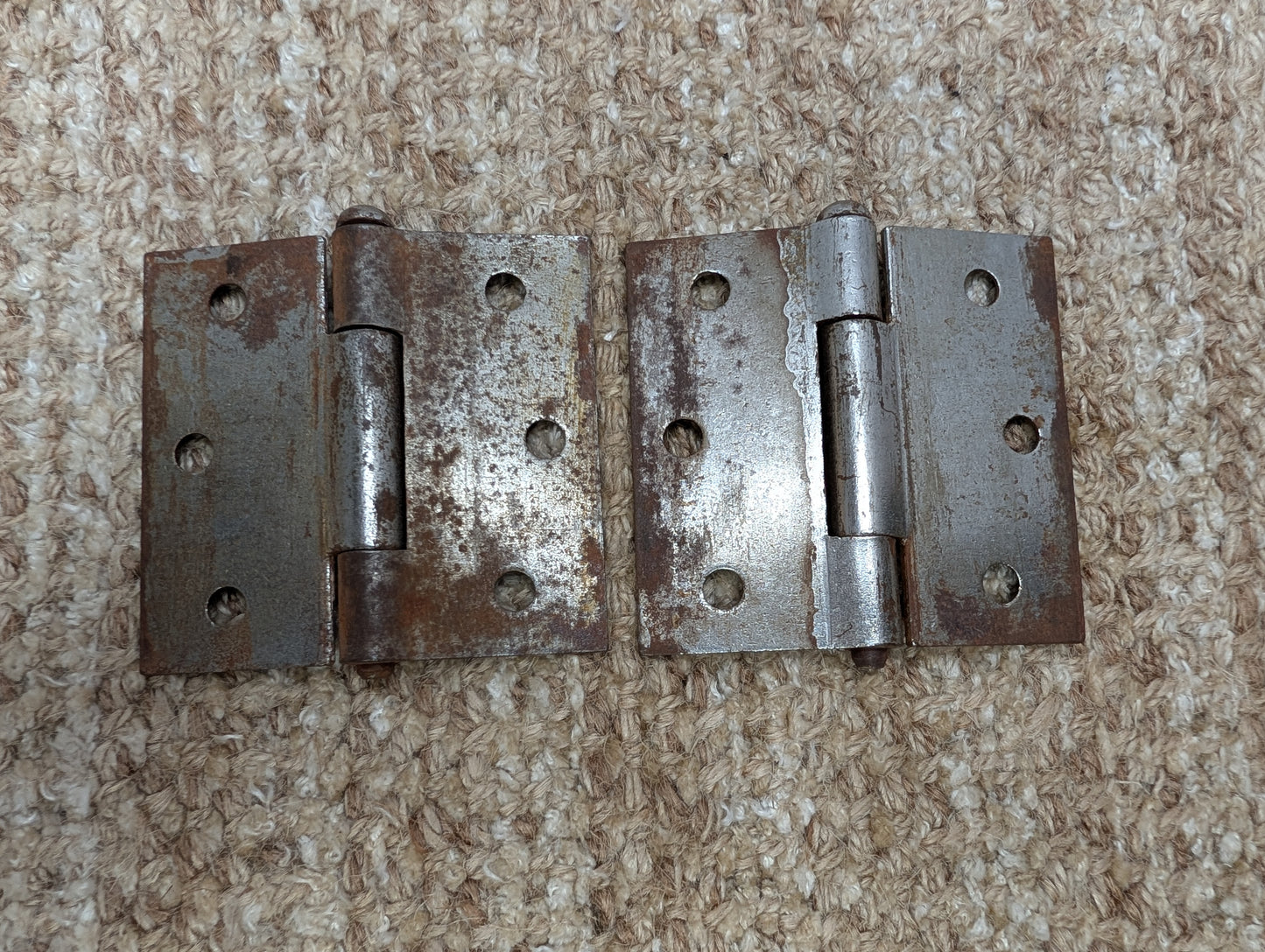 Pair 3" x 3" Antique Steel Butt Hinges Door Hardware
