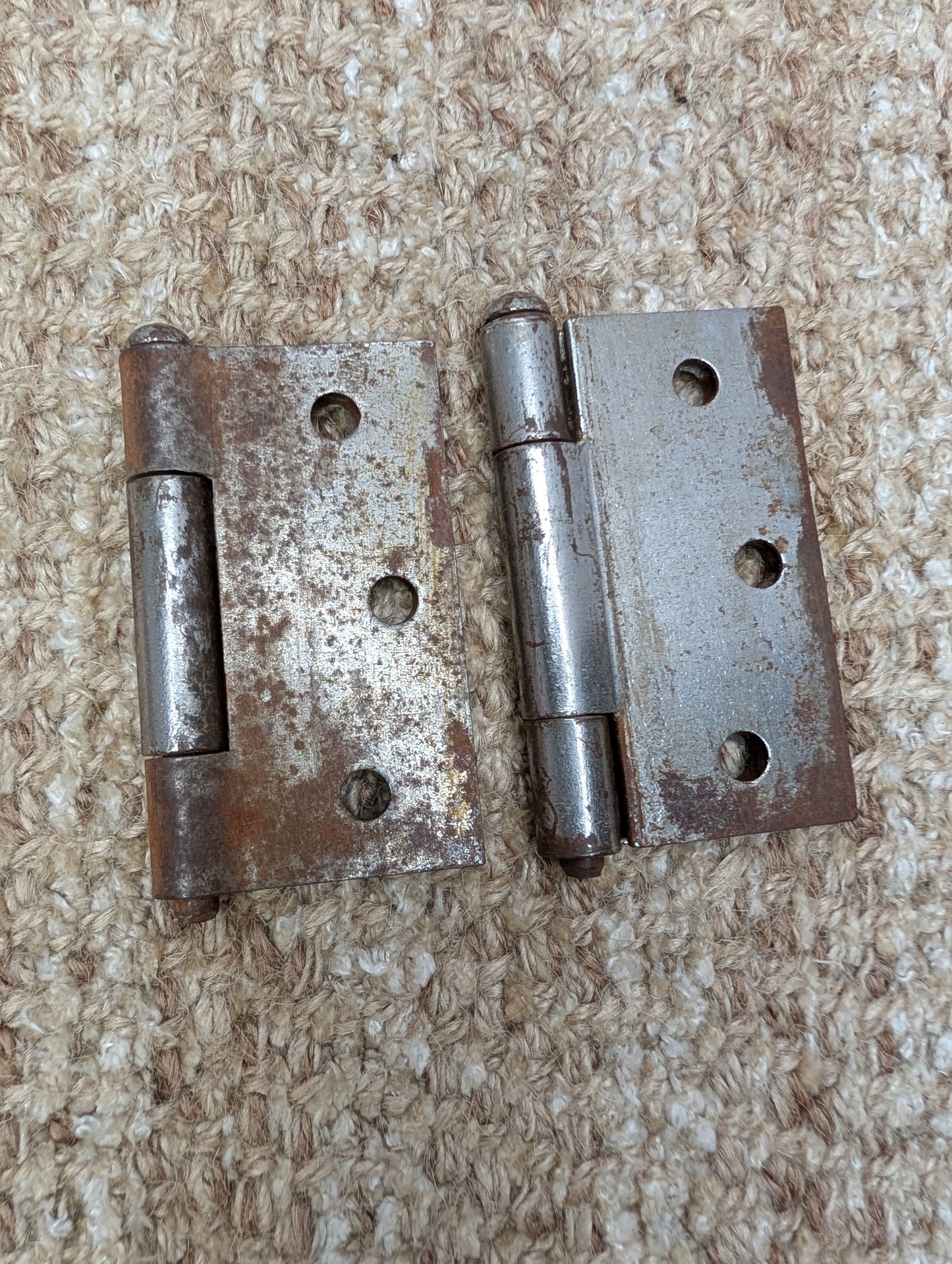 Pair 3" x 3" Antique Steel Butt Hinges Door Hardware