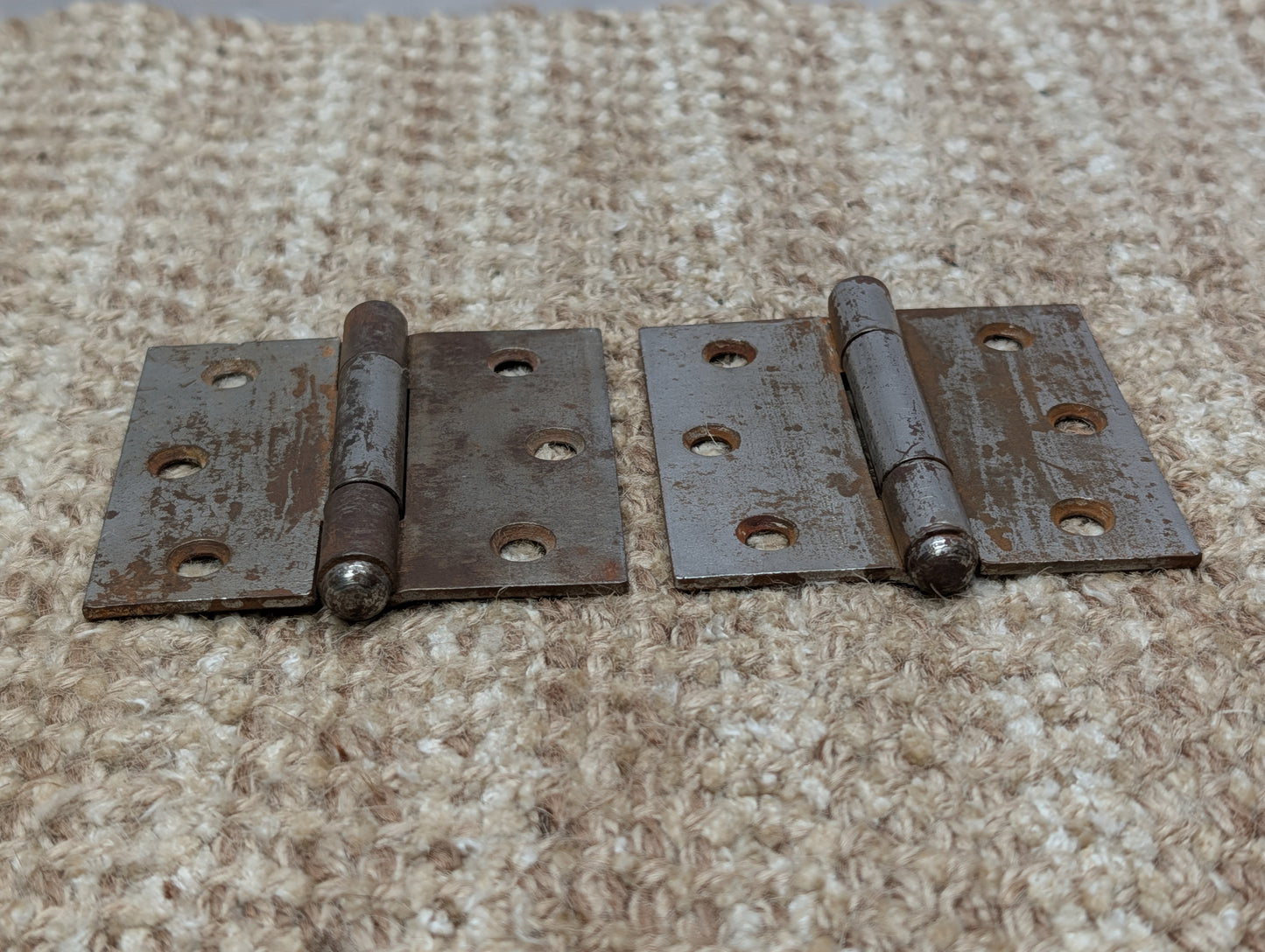 Pair 3" x 3" Antique Steel Butt Hinges Door Hardware
