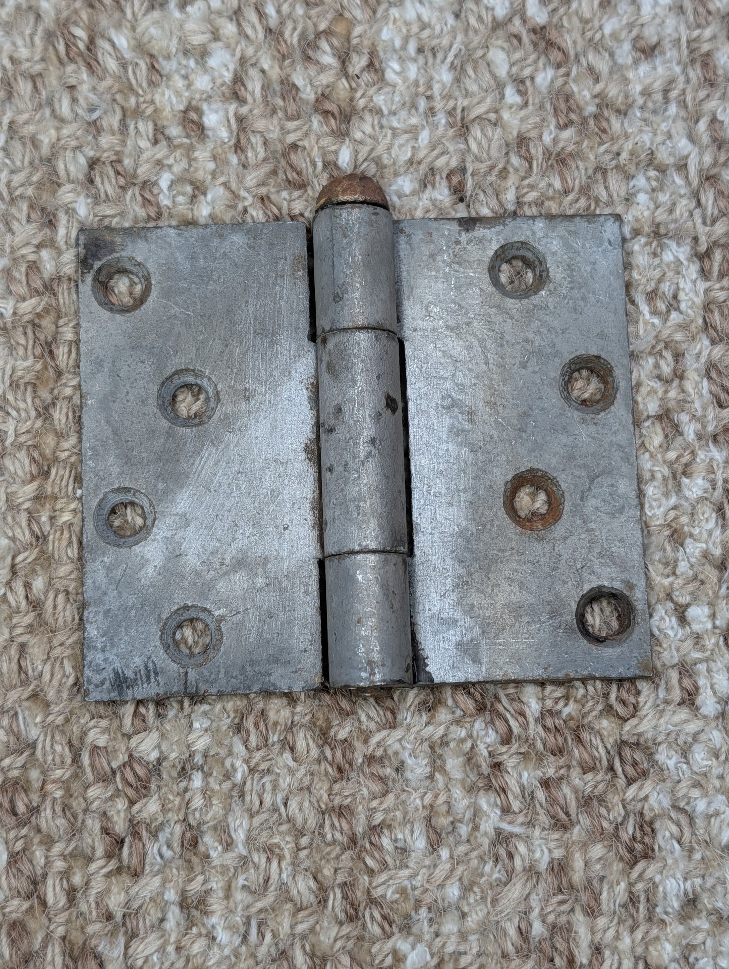 3 1/2" x 3" Antique Steel Butt Hinge With Brass/Bronze Pin Door Hardware