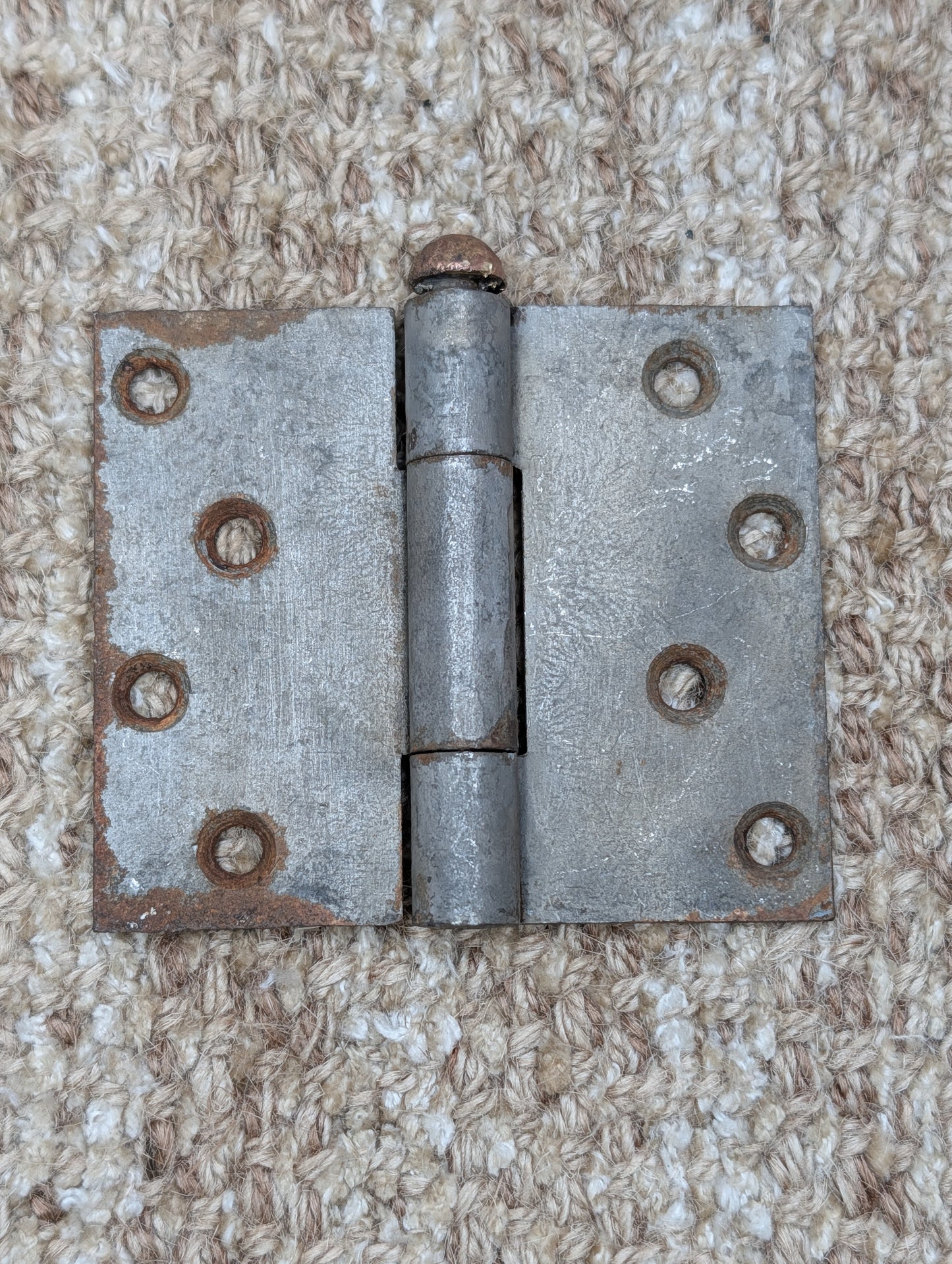 3 1/2" x 3" Antique Steel Butt Hinge With Brass/Bronze Pin Door Hardware