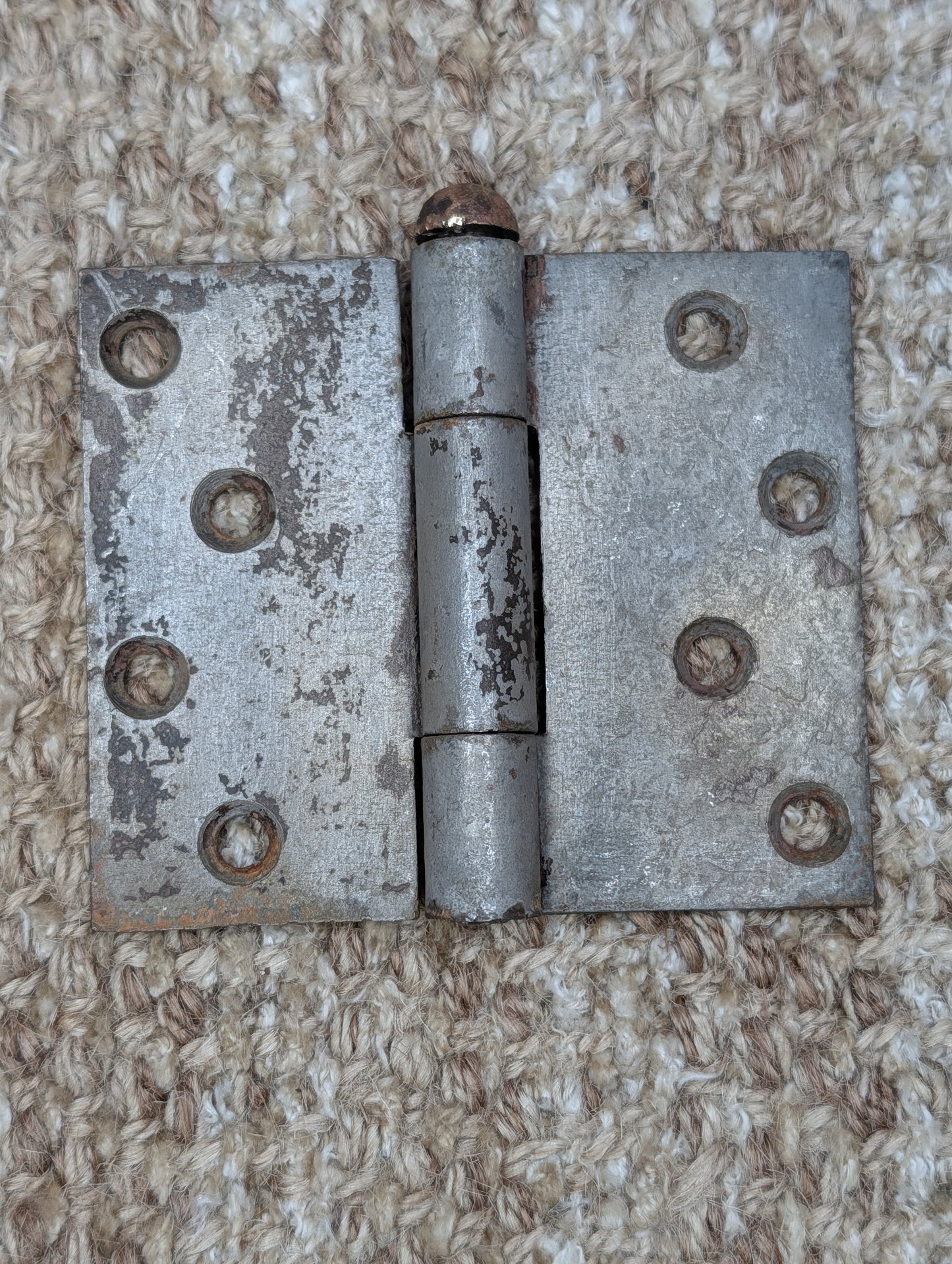 3 1/2" x 3" Antique Steel Butt Hinge With Brass/Bronze Pin Door Hardware