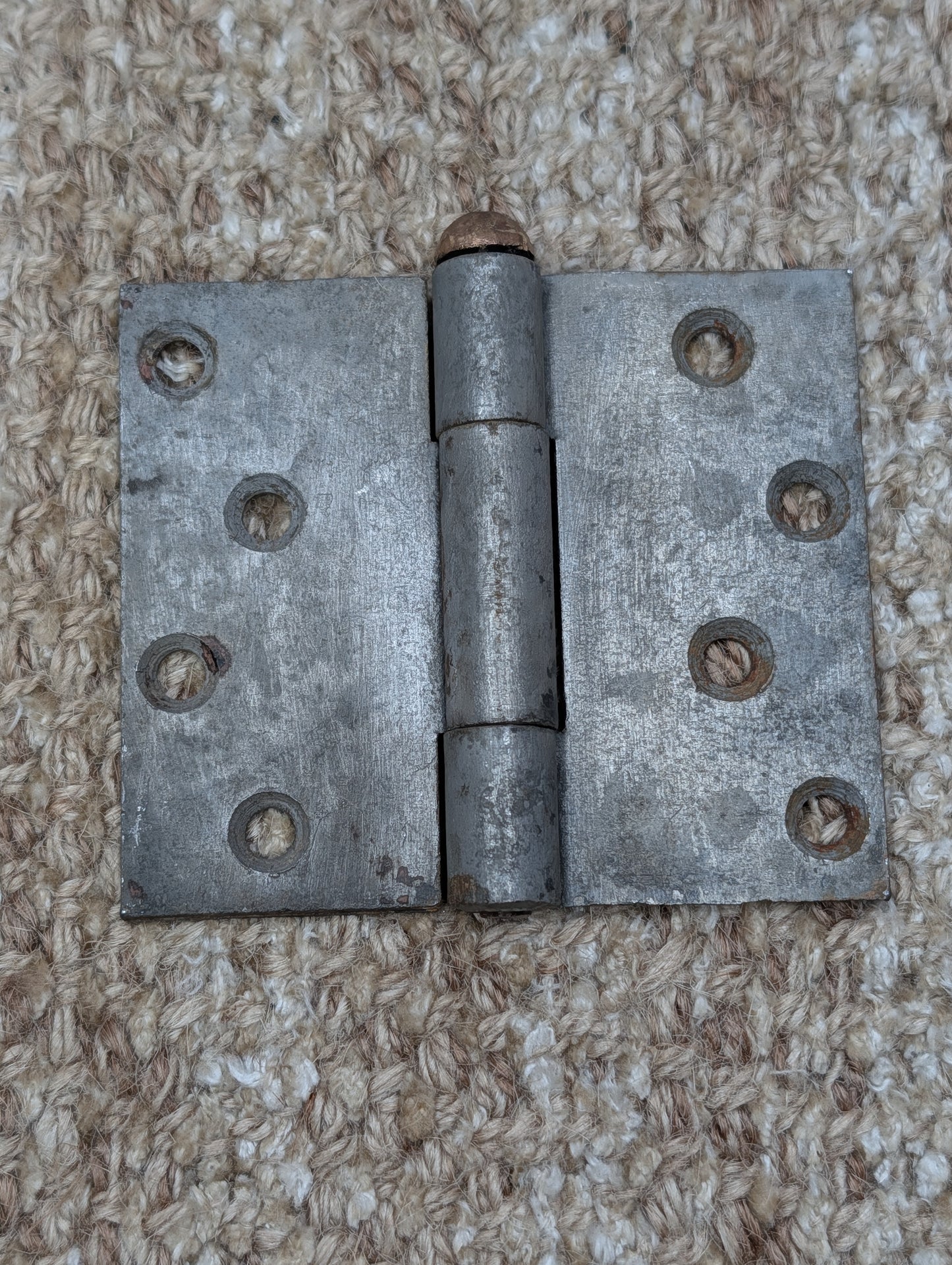 3 1/2" x 3" Antique Steel Butt Hinge With Brass/Bronze Pin Door Hardware