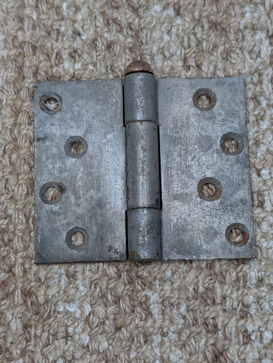 3 1/2" x 3" Antique Steel Butt Hinge With Brass/Bronze Pin Door Hardware