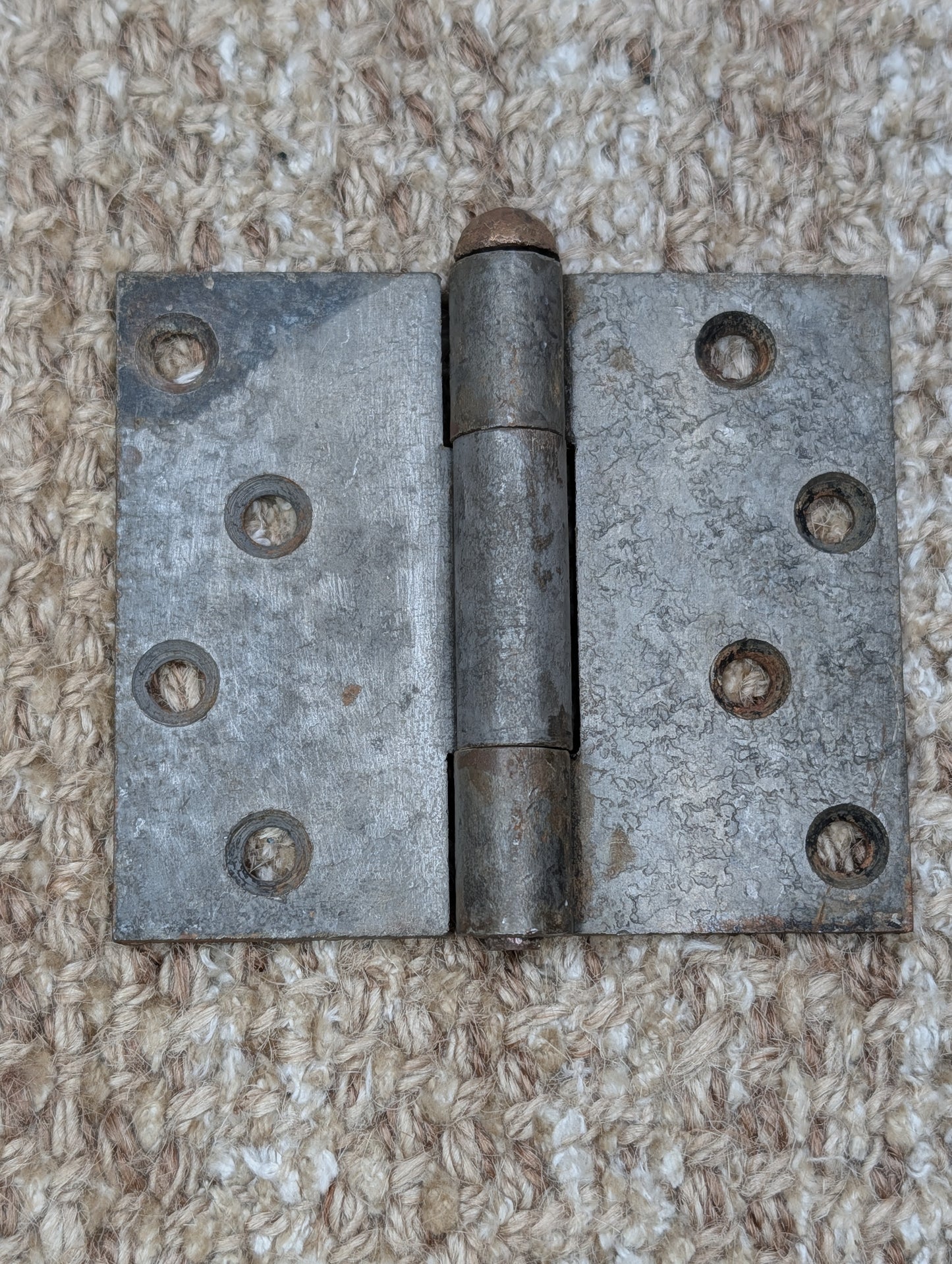 3 1/2" x 3" Antique Steel Butt Hinge With Brass/Bronze Pin Door Hardware