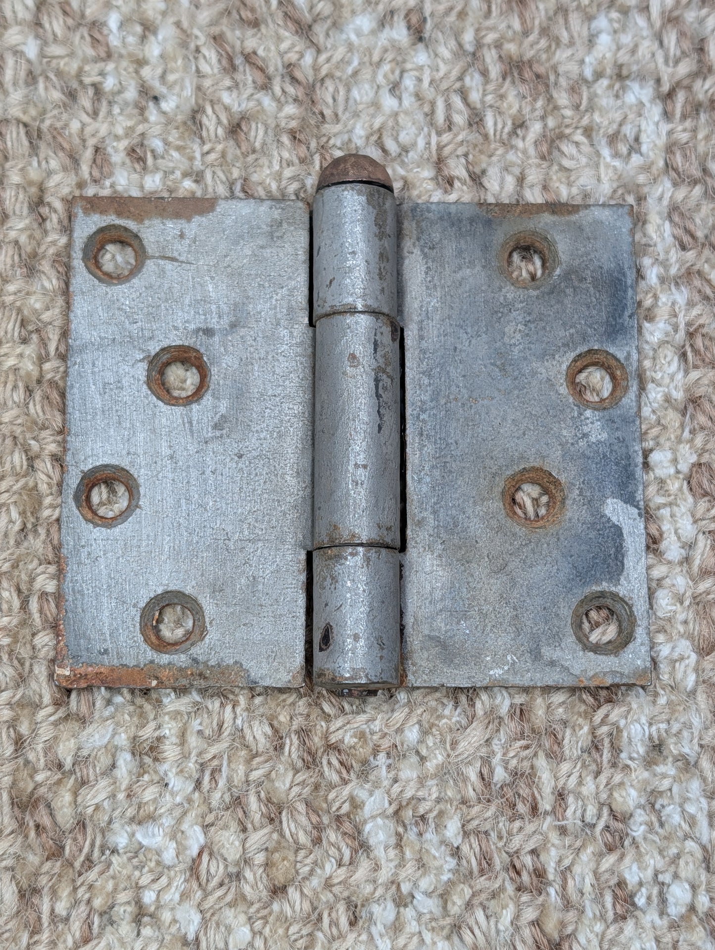 3 1/2" x 3" Antique Steel Butt Hinge With Brass/Bronze Pin Door Hardware