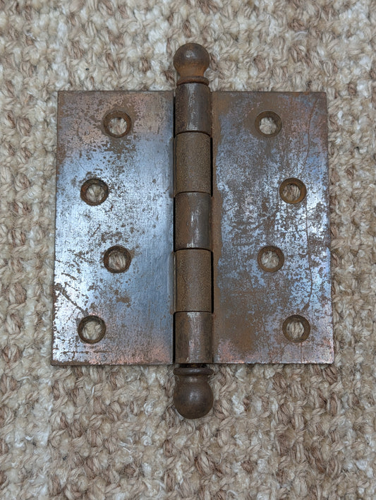 4" x 4" Antique National Steel Ball Tip Pin Hinge Door Hardware