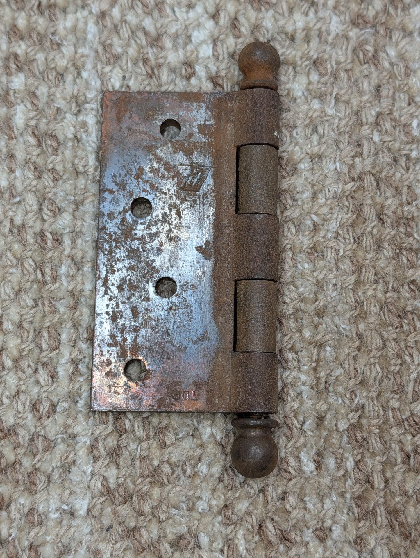 4" x 4" Antique National Steel Ball Tip Pin Hinge Door Hardware