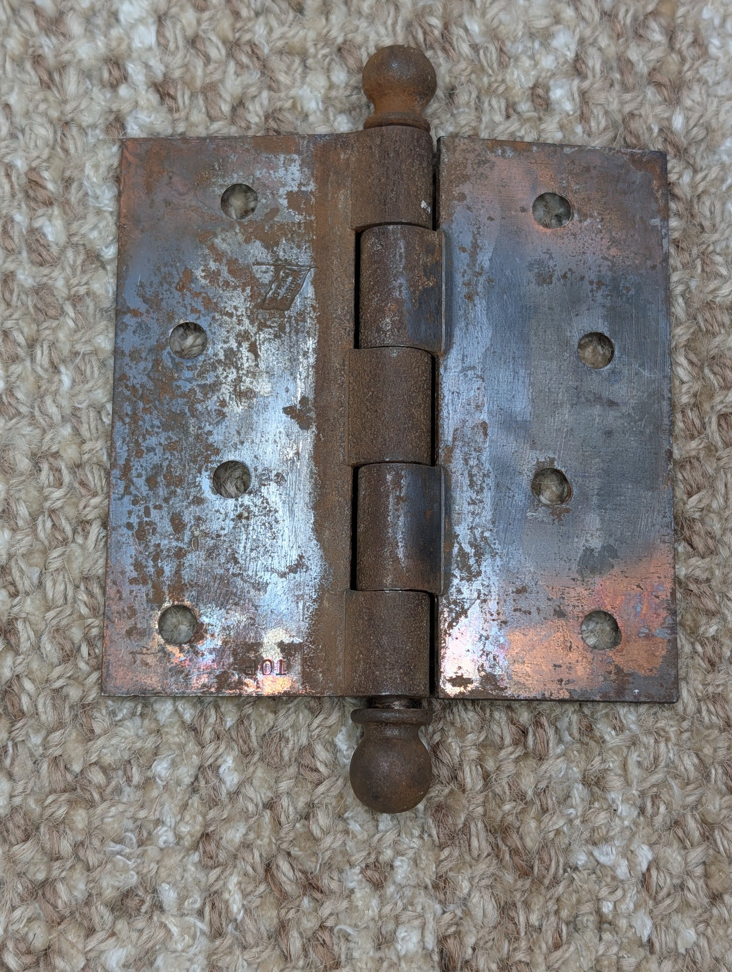 4" x 4" Antique National Steel Ball Tip Pin Hinge Door Hardware