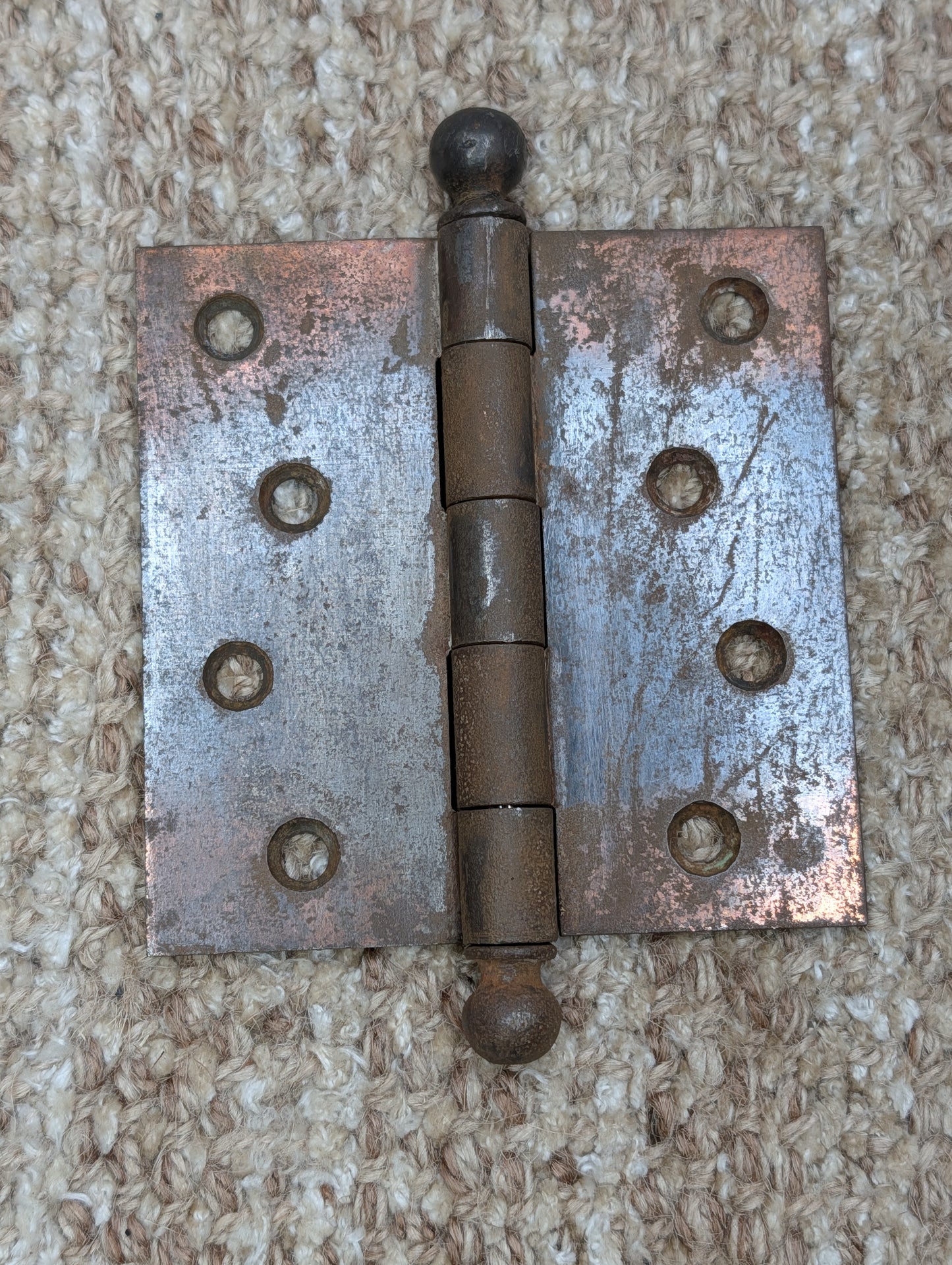 4" x 4" Antique National Steel Ball Tip Pin Hinge Door Hardware