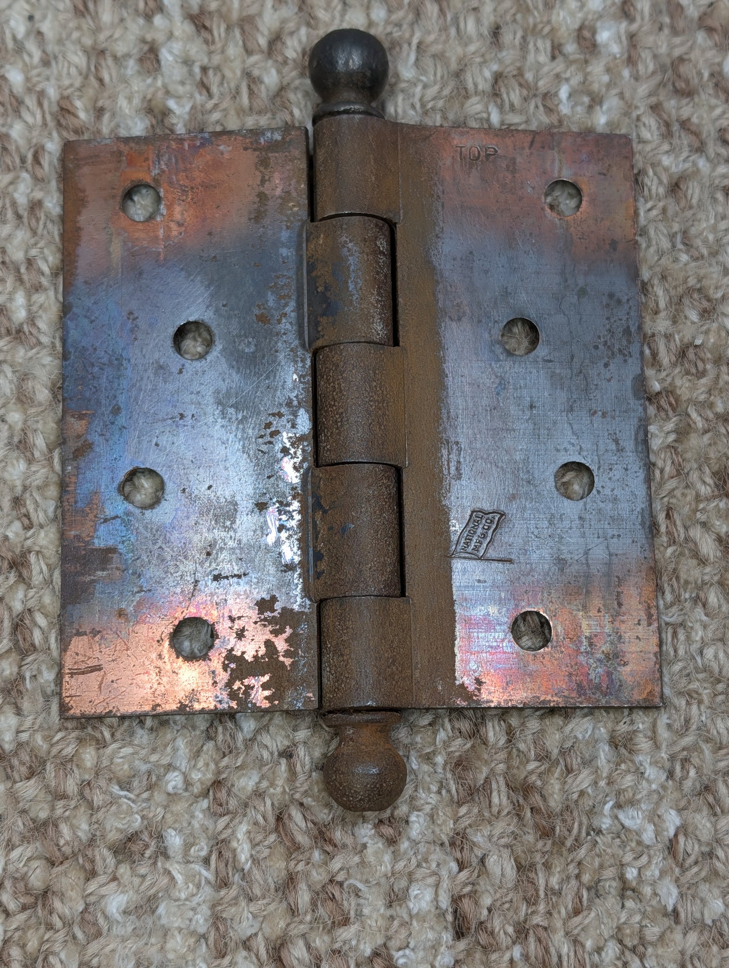 4" x 4" Antique National Steel Ball Tip Pin Hinge Door Hardware