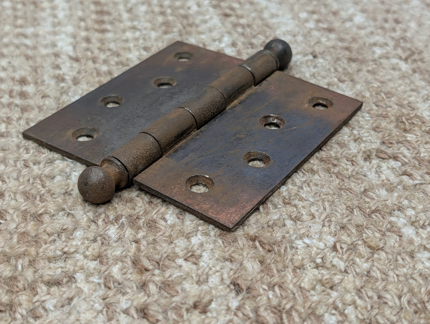 4" x 4" Antique National Steel Ball Tip Pin Hinge Door Hardware