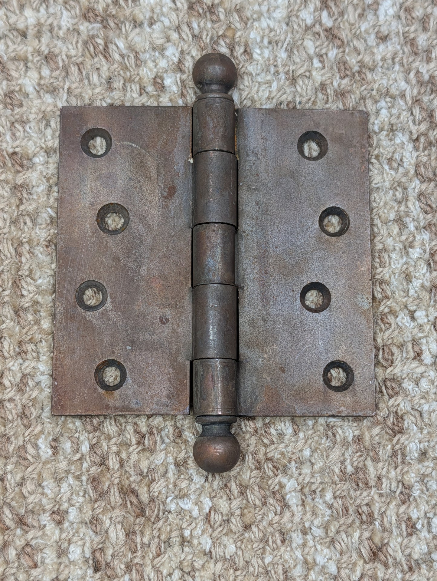 4" x 4" Antique Stanley Steel Ball Tip Pin Hinge Door Hardware