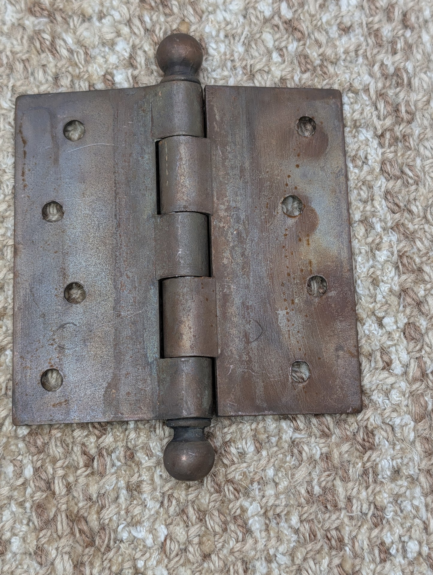 4" x 4" Antique Stanley Steel Ball Tip Pin Hinge Door Hardware