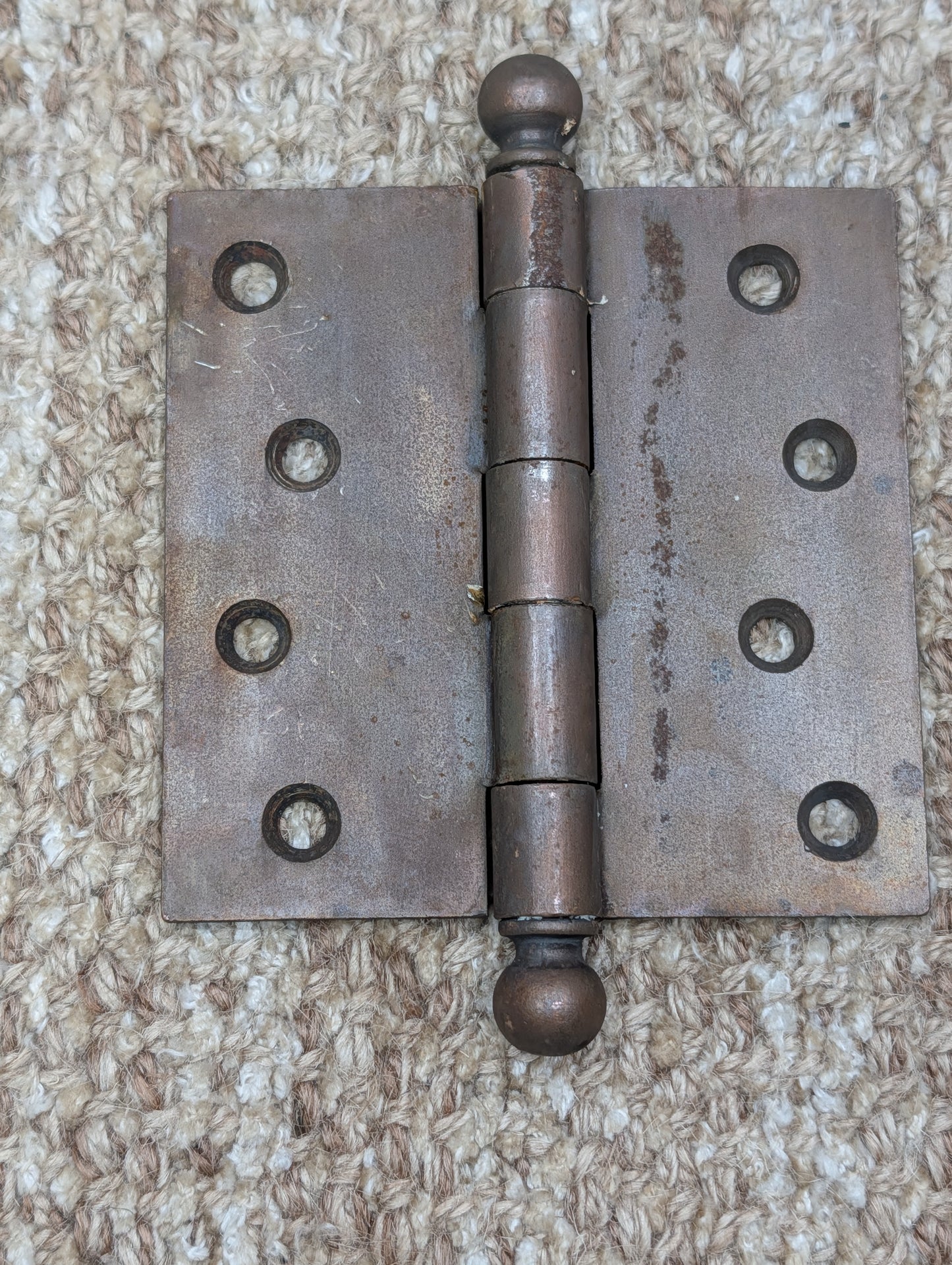 4" x 4" Antique Stanley Steel Ball Tip Pin Hinge Door Hardware