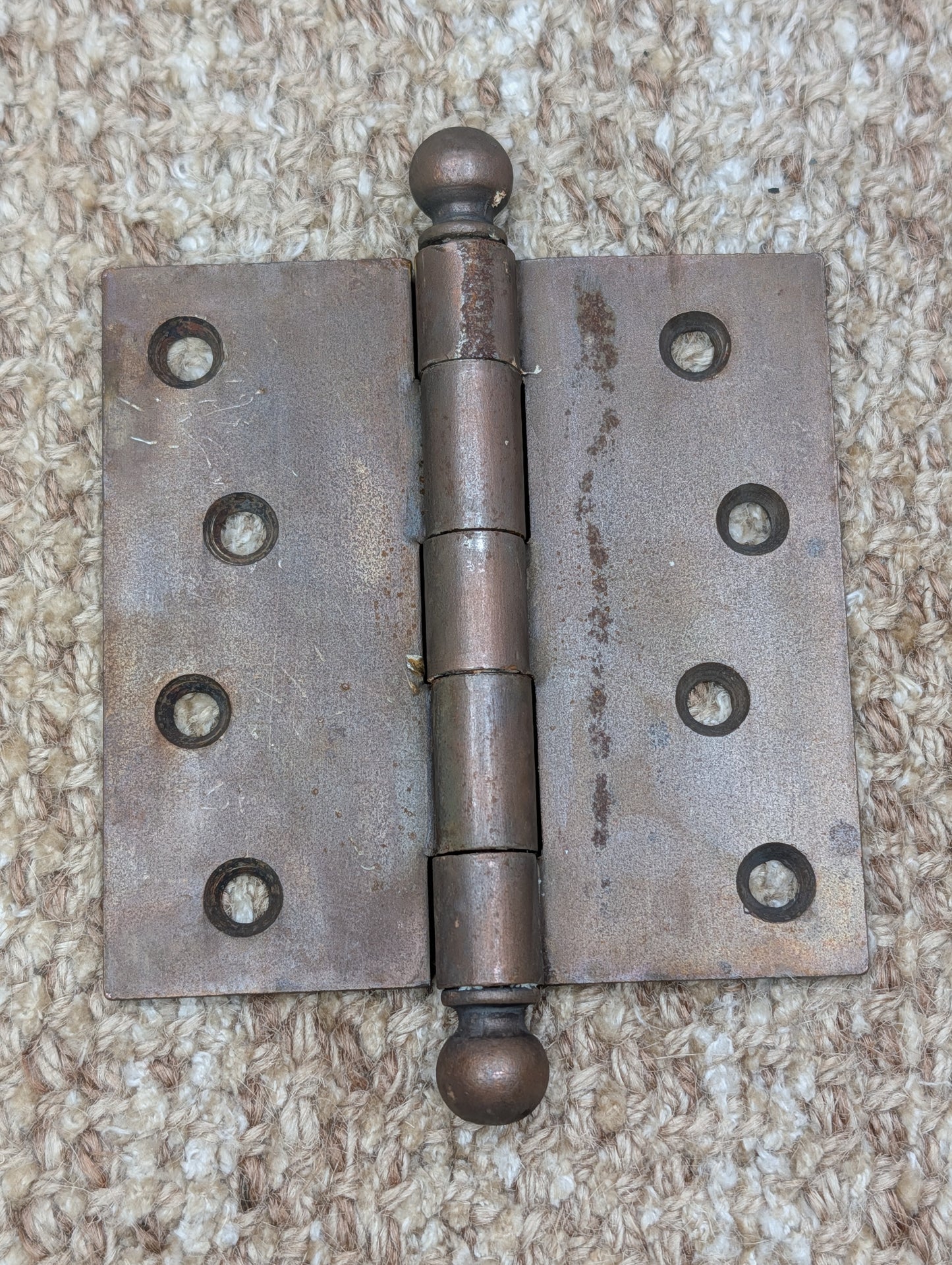 4" x 4" Antique Stanley Steel Ball Tip Pin Hinge Door Hardware