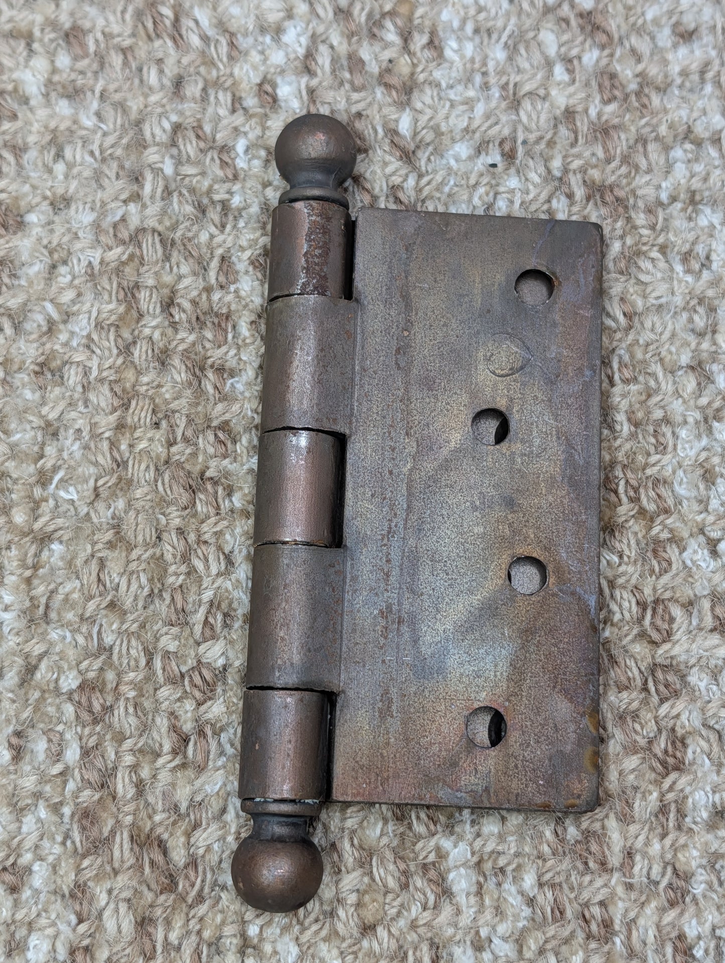 4" x 4" Antique Stanley Steel Ball Tip Pin Hinge Door Hardware