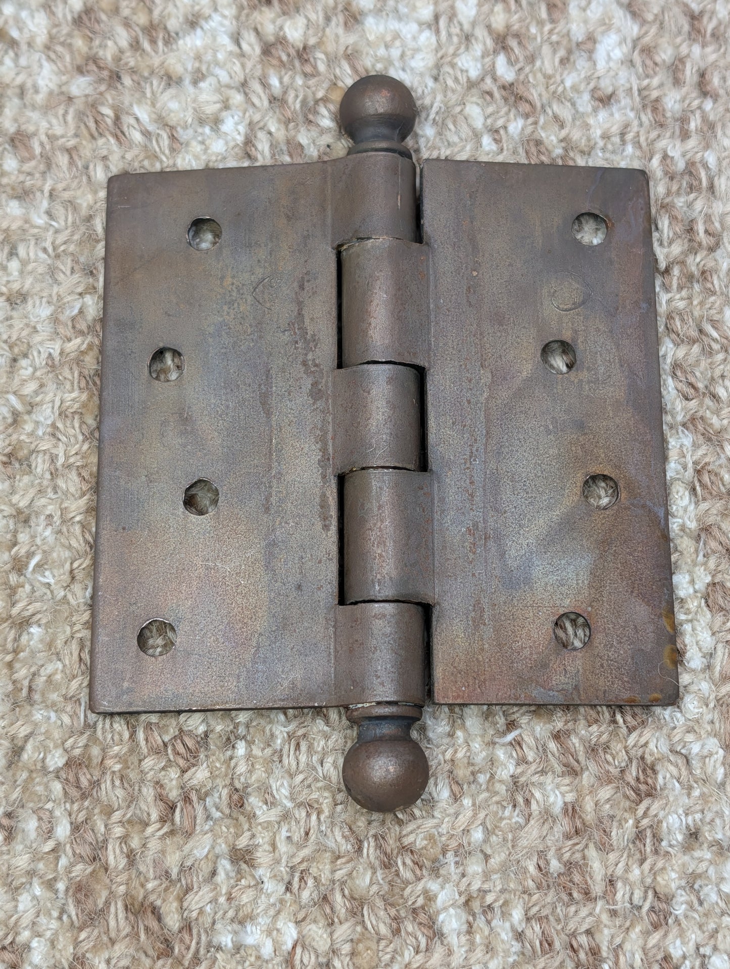 4" x 4" Antique Stanley Steel Ball Tip Pin Hinge Door Hardware