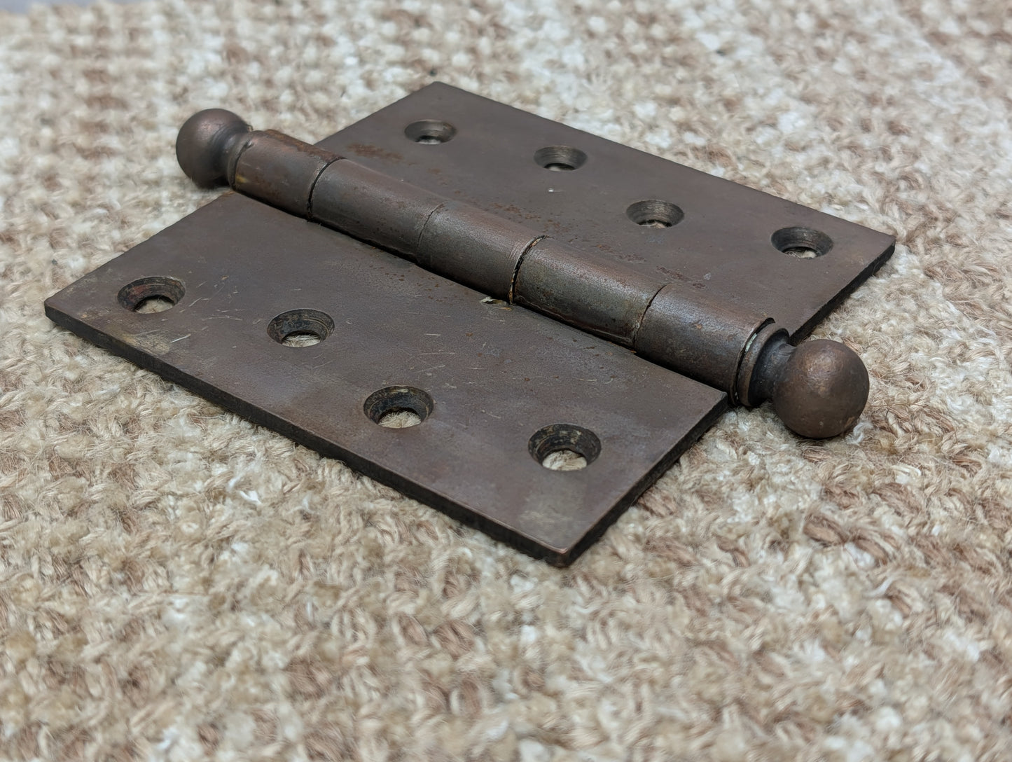 4" x 4" Antique Stanley Steel Ball Tip Pin Hinge Door Hardware