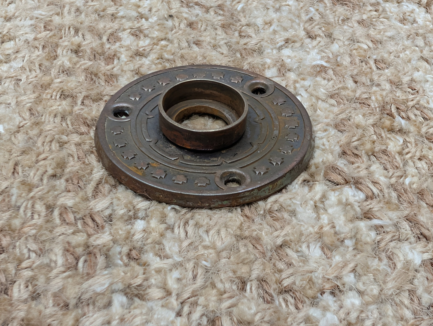 2" Antique Decorative Brass Plated Steel Rosette Escutcheon For Door Knob