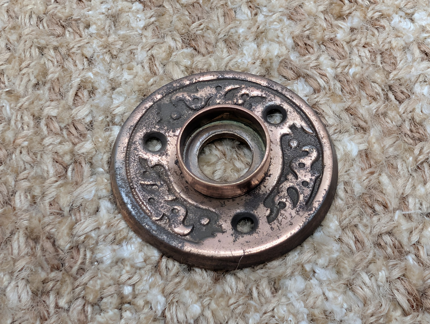 2" Antique Decorative Brass Plated Steel Rosette Escutcheon For Door Knob