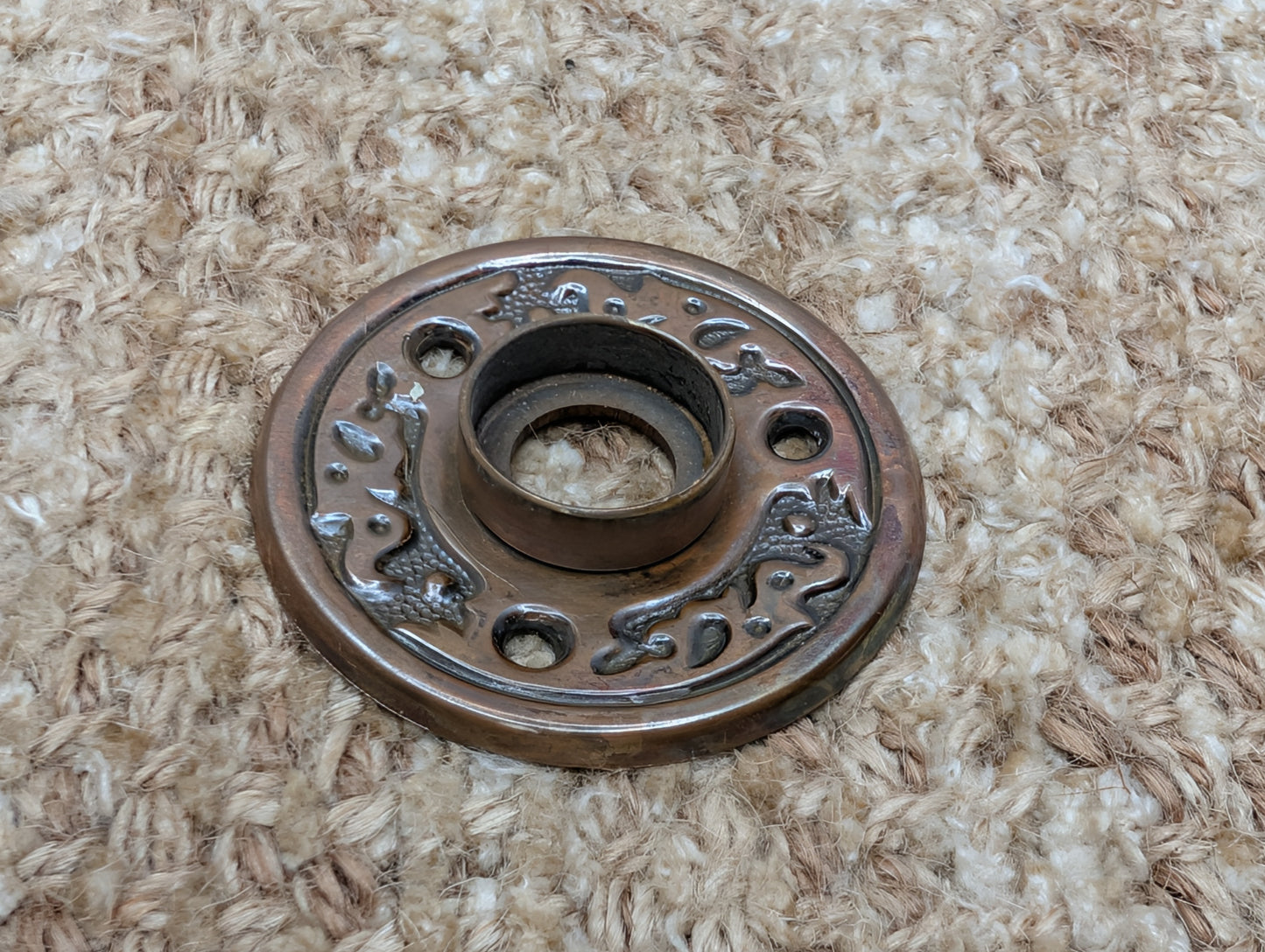 2" Antique Decorative Brass Rosette Escutcheon For Door Knob