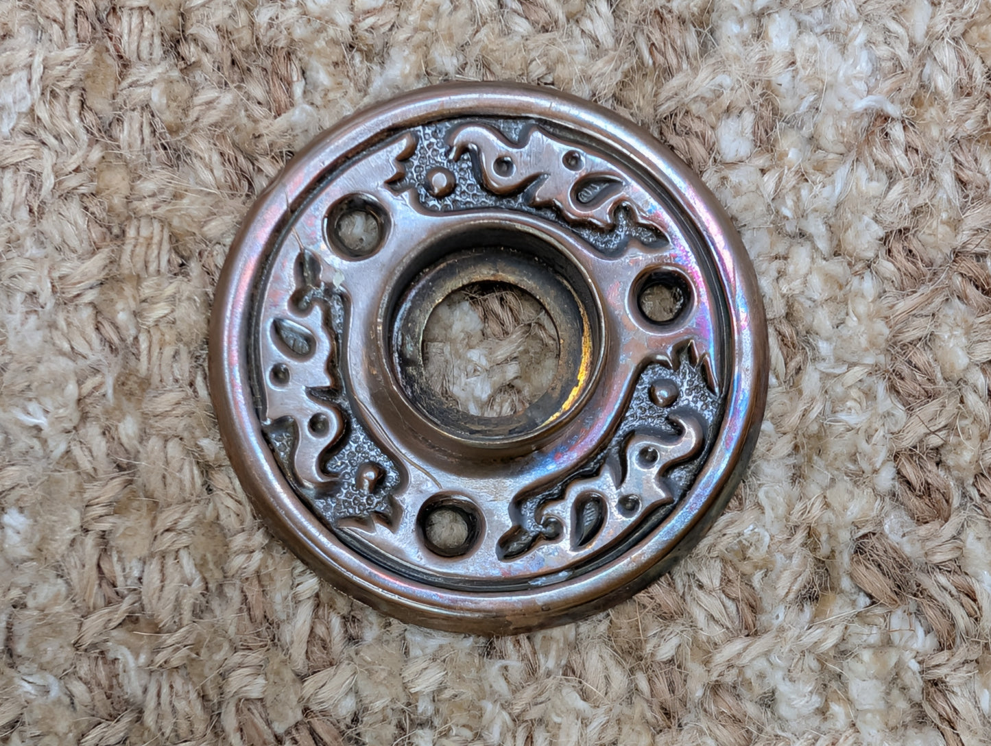 2" Antique Decorative Brass Rosette Escutcheon For Door Knob