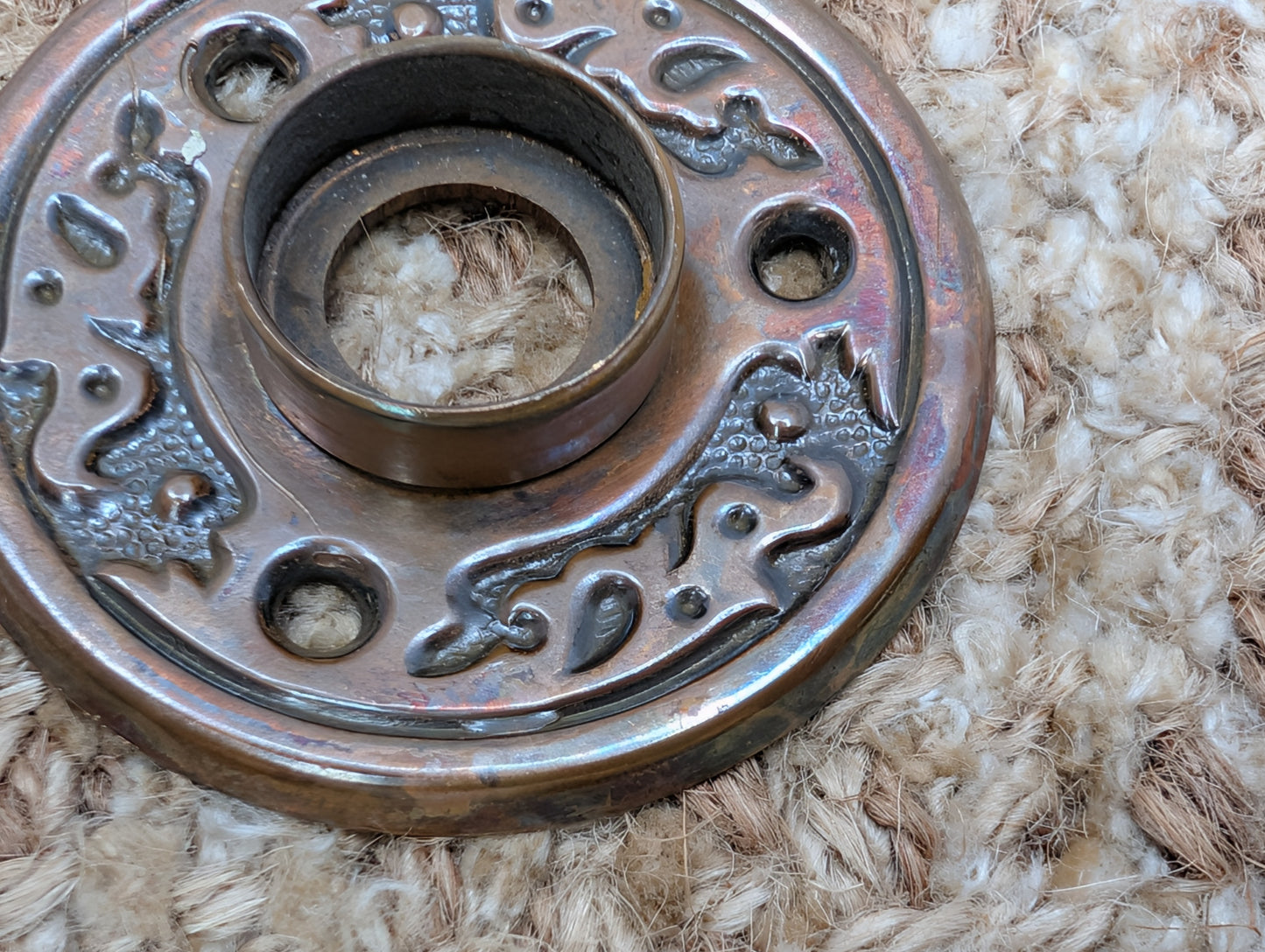 2" Antique Decorative Brass Rosette Escutcheon For Door Knob