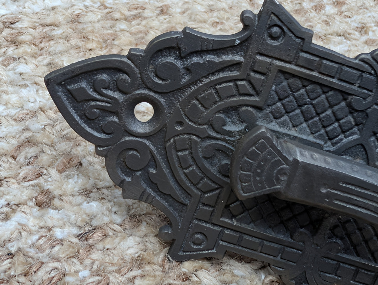 Antique Decorative Cast Iron Door Bell Lever
