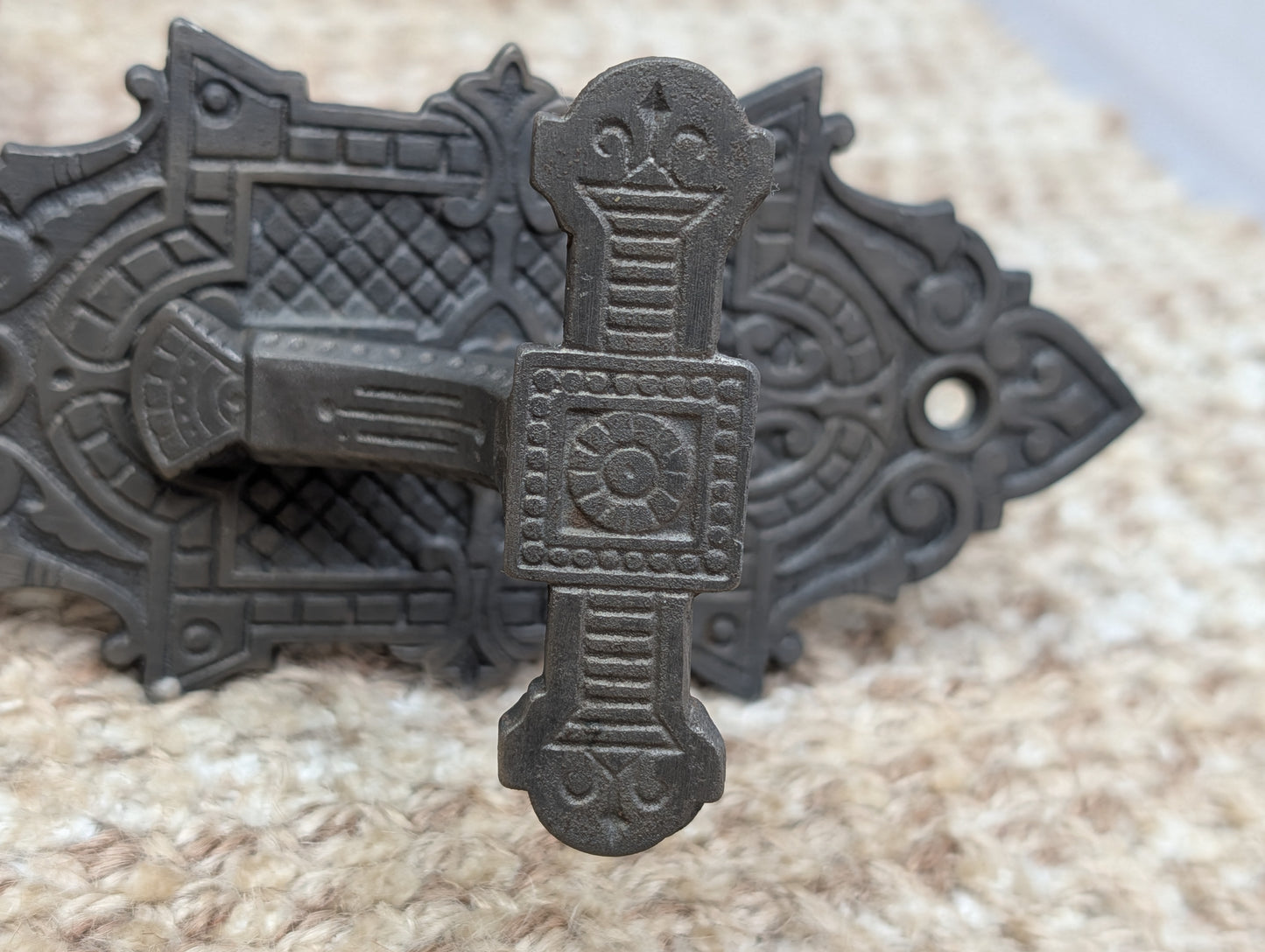 Antique Decorative Cast Iron Door Bell Lever