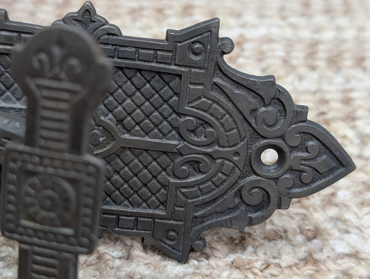 Antique Decorative Cast Iron Door Bell Lever
