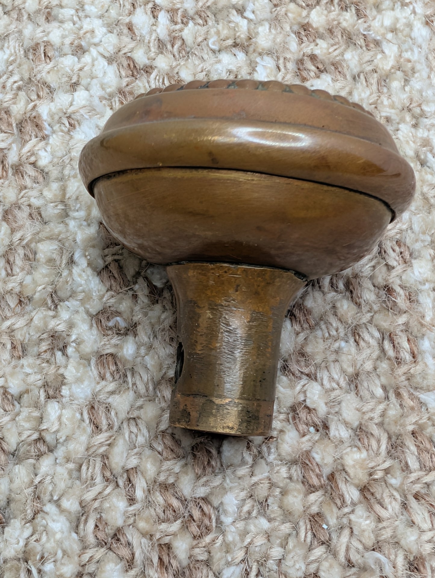 2 1/4" Antique Brass Concentric Beaded Door Knob Set Door Hardware