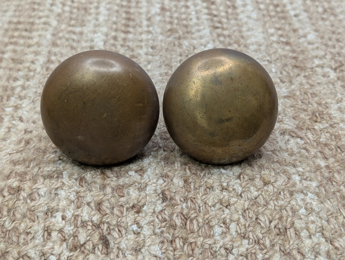 2 1/4" Antique Brass Door Knob Set Door Hardware