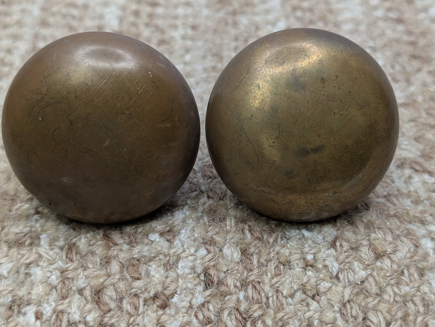 2 1/4" Antique Brass Door Knob Set Door Hardware