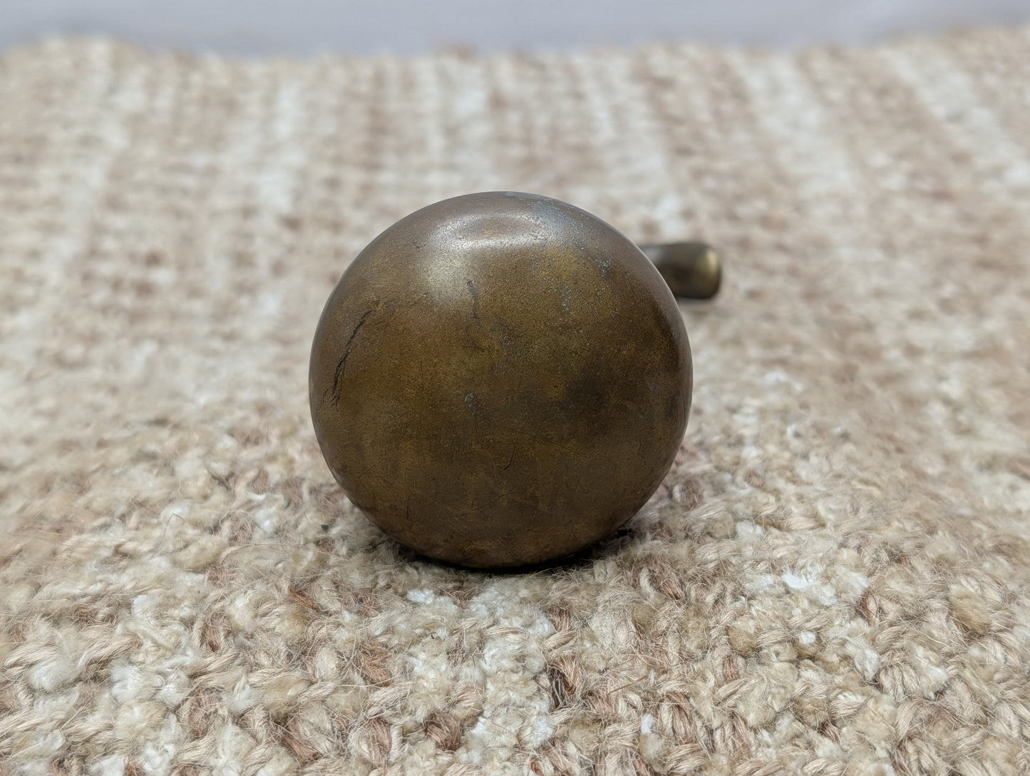 1 3/4" Antique Brass Door Knob With Brass Lever Door Hardware