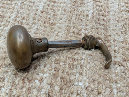 1 3/4" Antique Brass Door Knob With Brass Lever Door Hardware