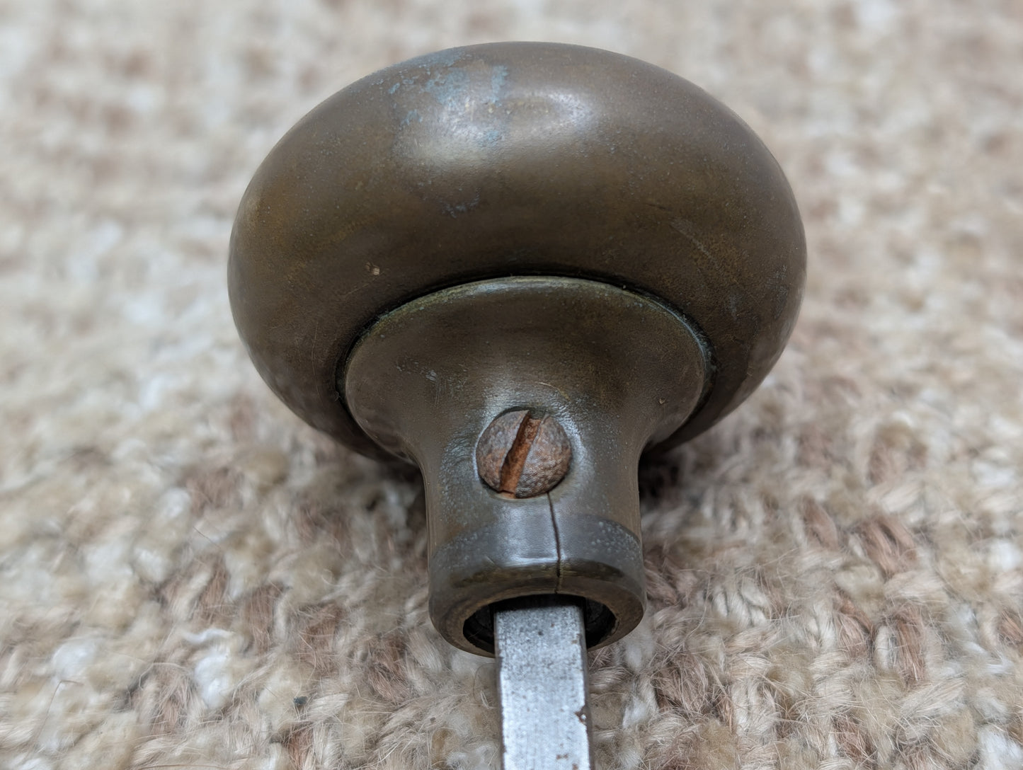 1 3/4" Antique Brass Door Knob With Brass Lever Door Hardware