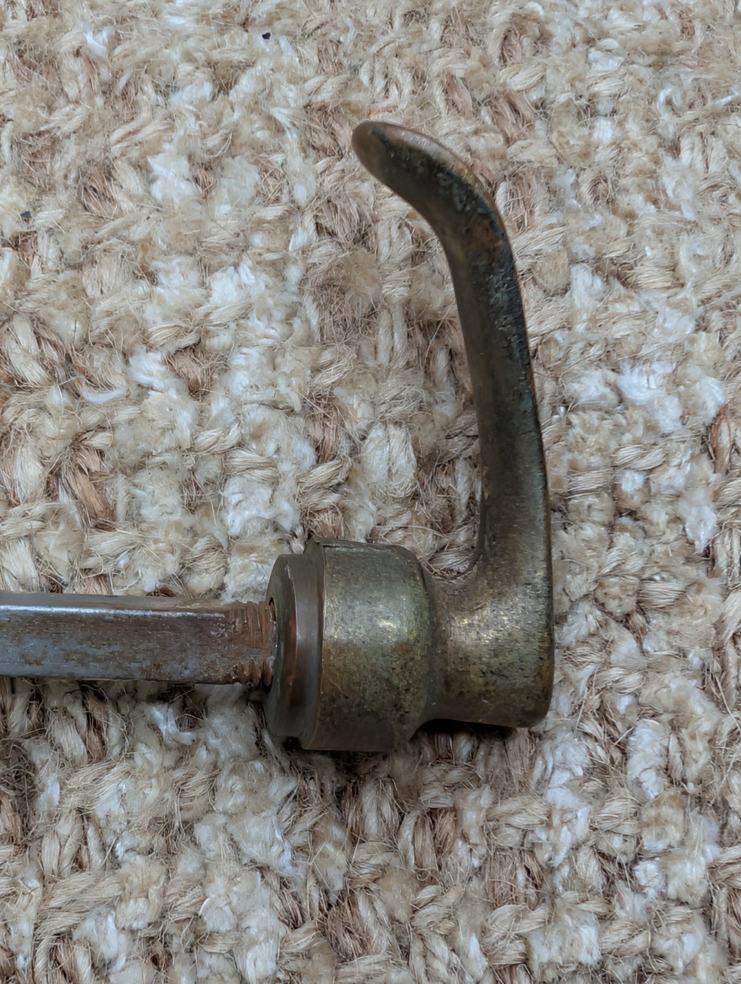1 3/4" Antique Brass Door Knob With Brass Lever Door Hardware