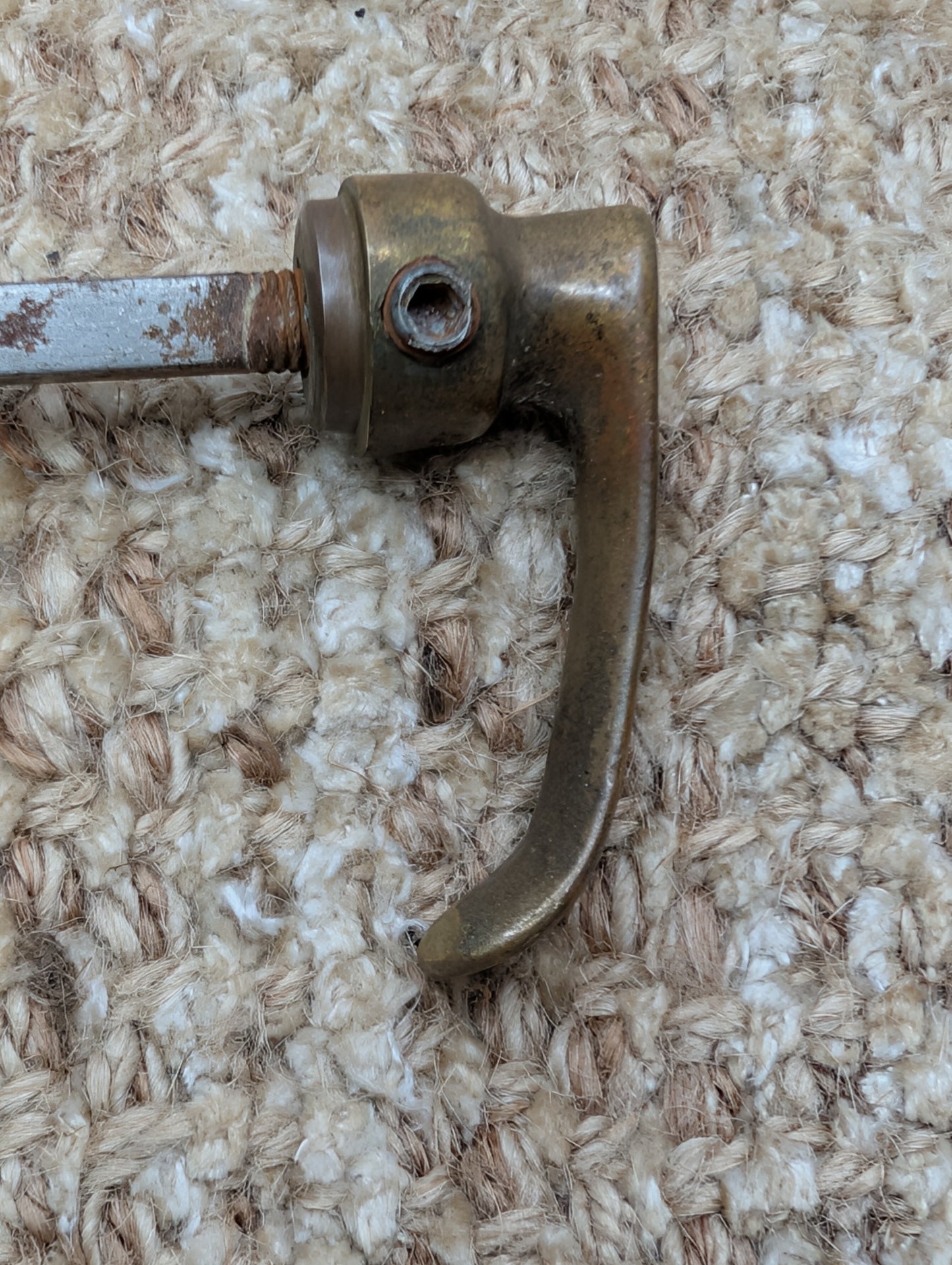 1 3/4" Antique Brass Door Knob With Brass Lever Door Hardware