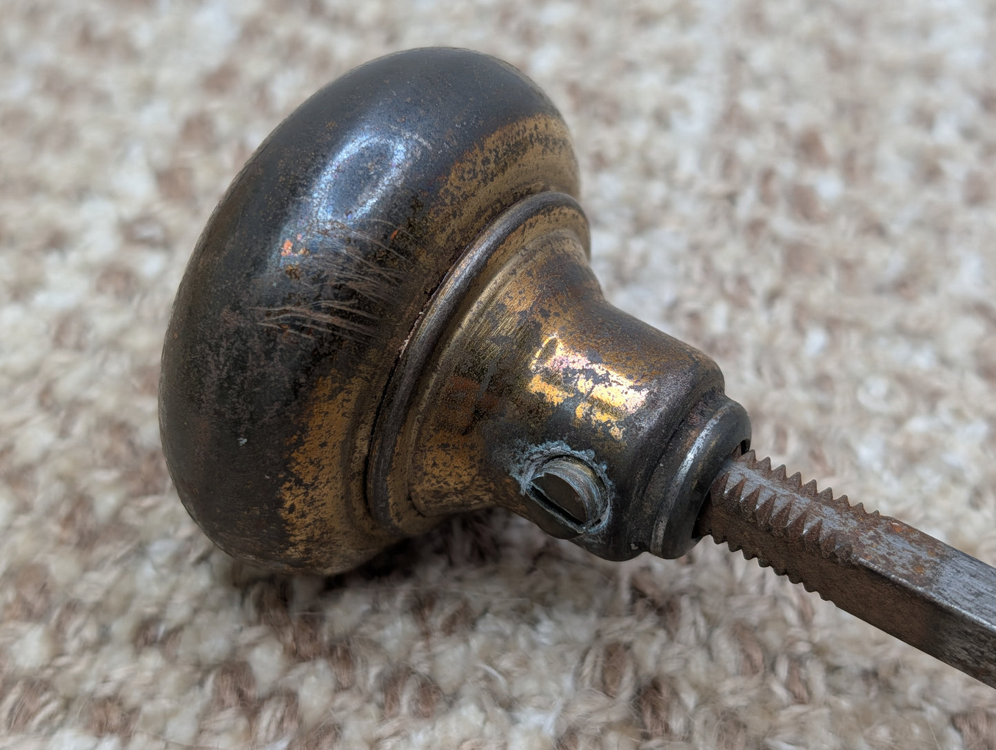 2 1/4" Antique Brass Plated Door Knobs & 2 1/4" x 7" Door Plates Hardware
