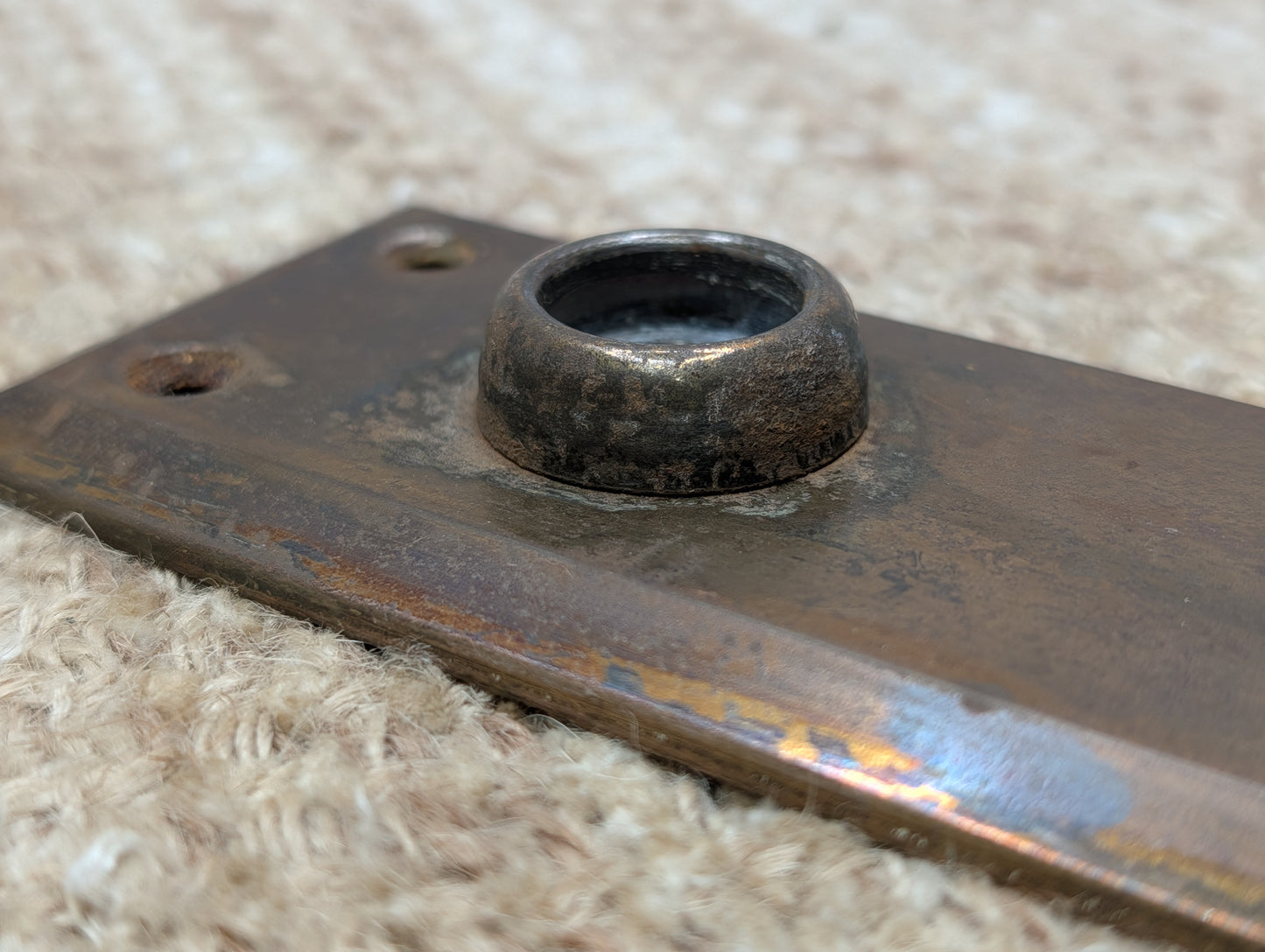 2 1/4" Antique Brass Plated Door Knobs & 2 1/4" x 7" Door Plates Hardware