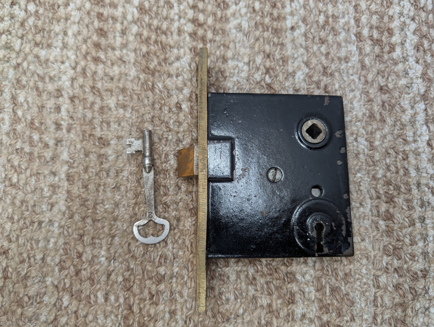 Antique Interior Mortise Lock Door Hardware #3440 With Key