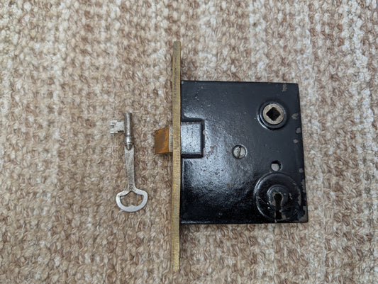 Antique Interior Mortise Lock Door Hardware #3440 With Key