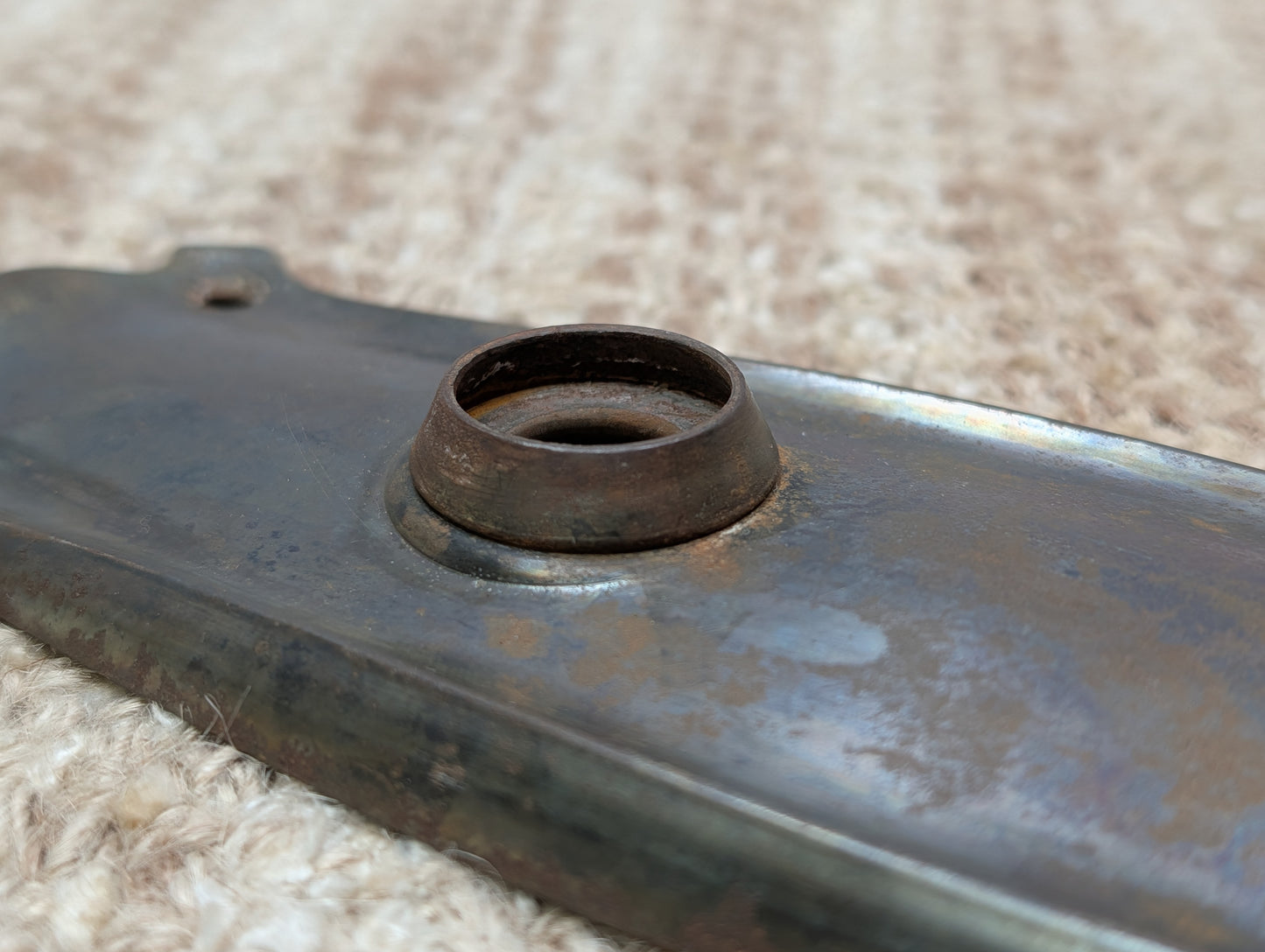 2 7/16" x 7 11/16" Antique Art Nouveau Stamped Steel Door Knob Plate