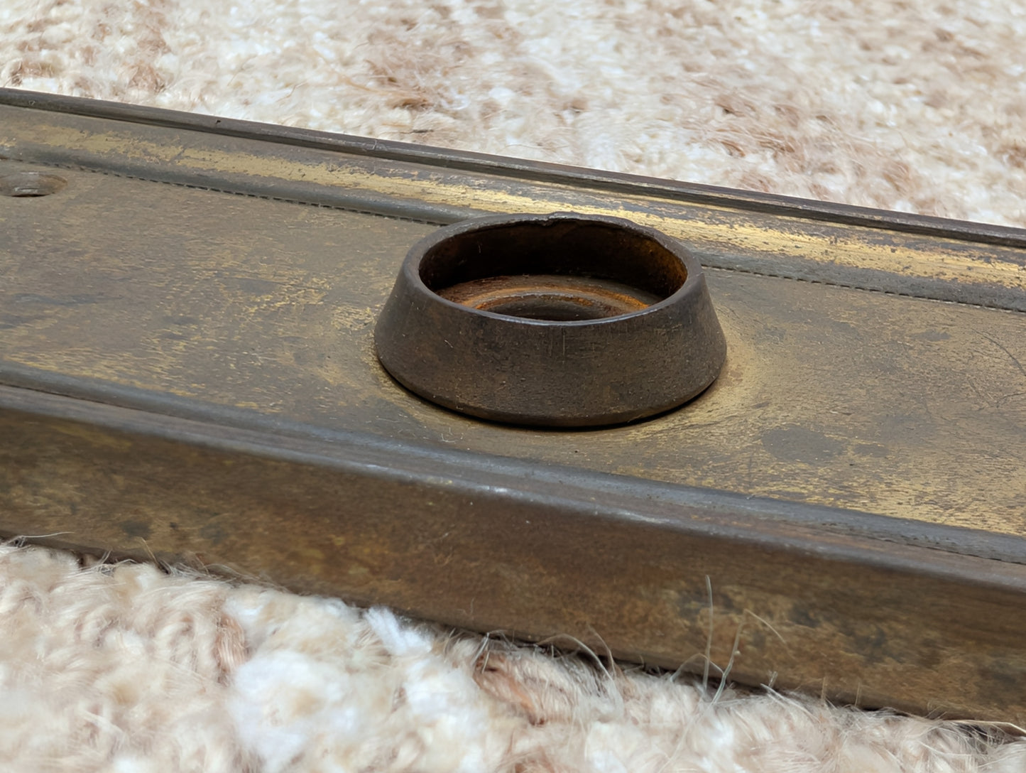 2 9/16" x 7 3/4" Antique Brass Plated Stamped Steel Door Knob Plate