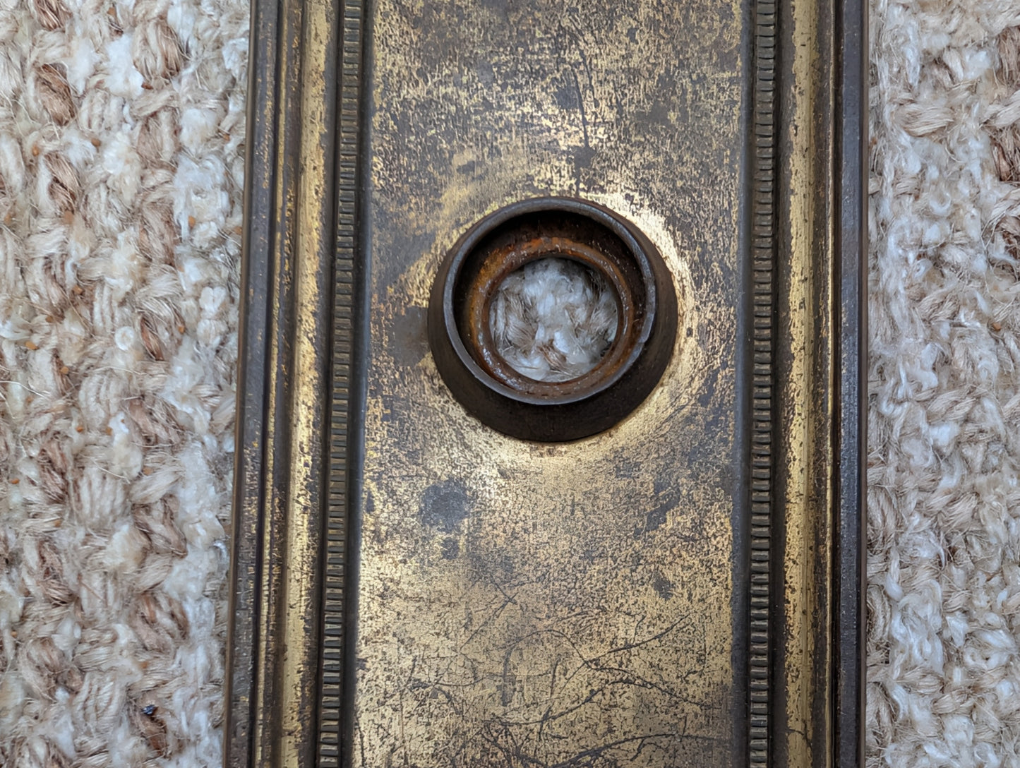 2 9/16" x 7 3/4" Antique Brass Plated Stamped Steel Door Knob Plate
