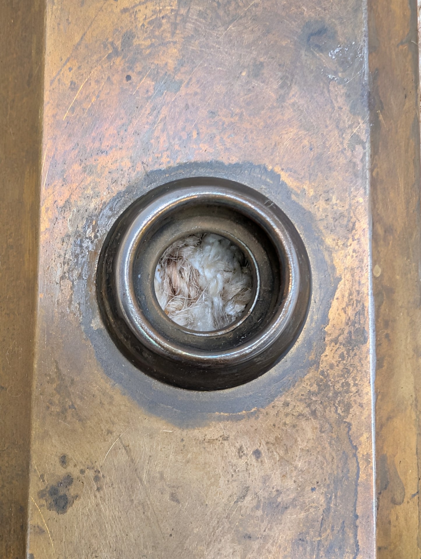 2 1/2" x 9" Antique Brass Plated Stamped Steel Door Knob Plate
