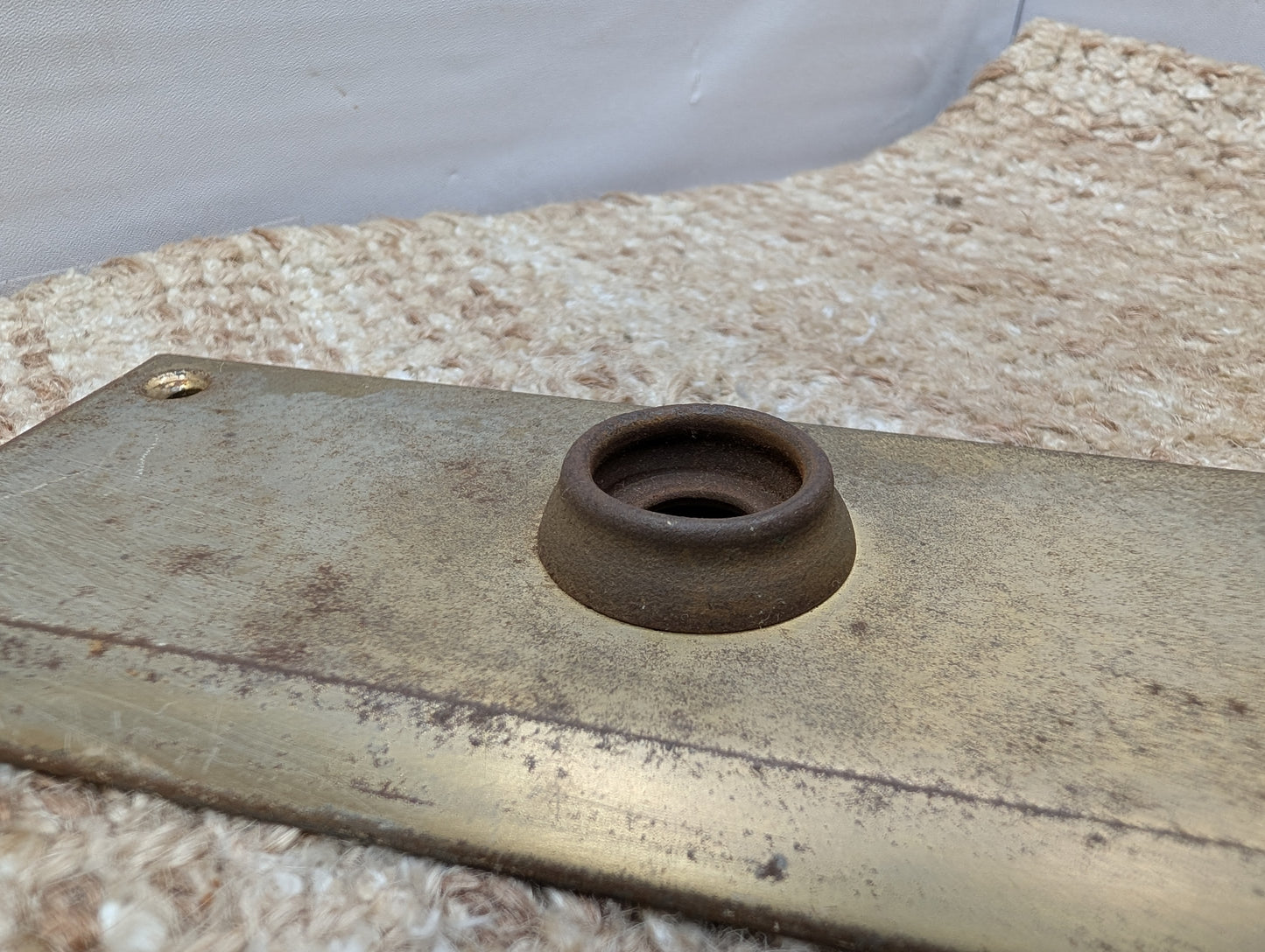 2 3/4" x 10"  Antique Brass Plated Stamped Steel Door Knob Plate