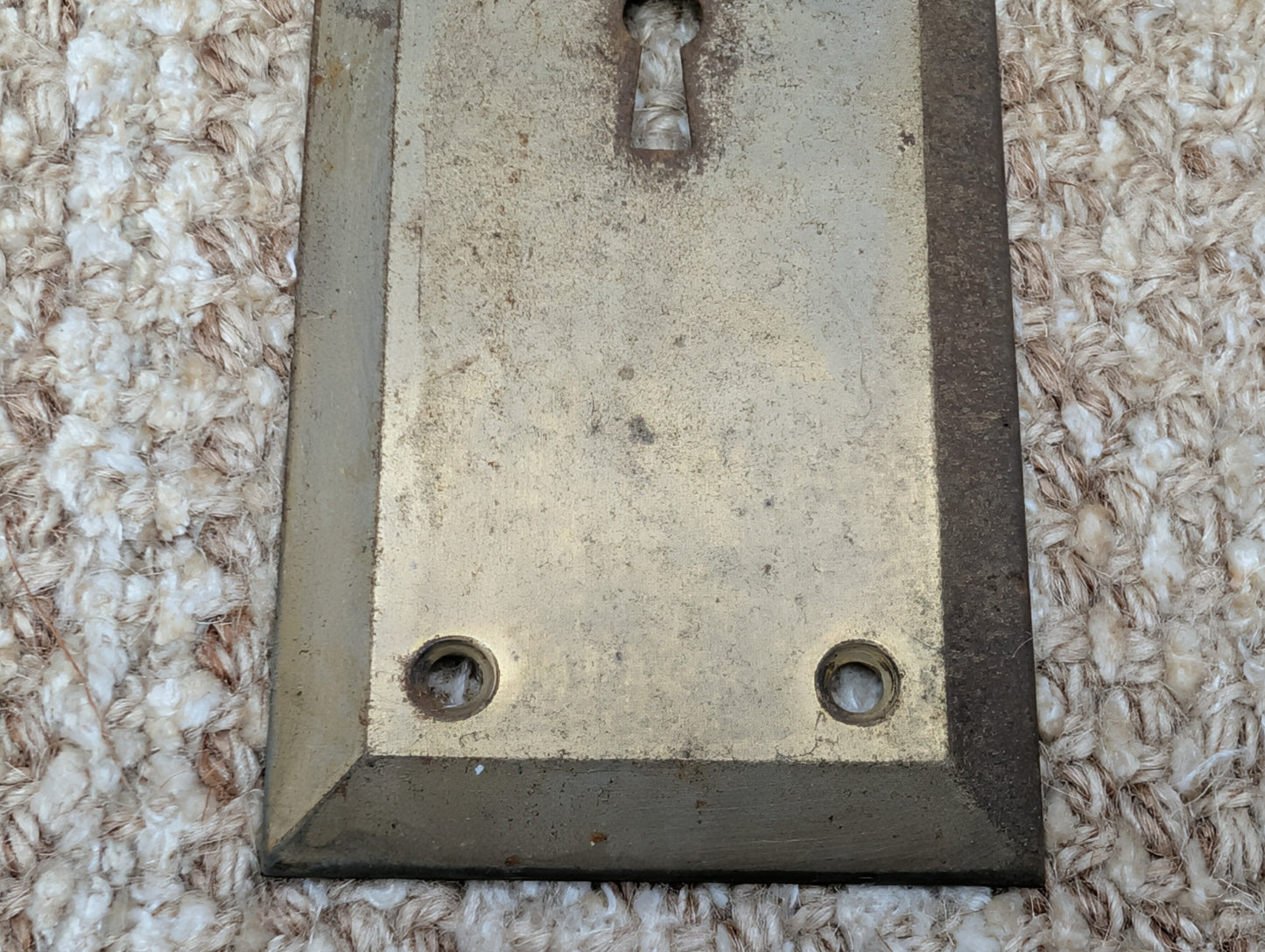 2 3/4" x 10"  Antique Brass Plated Stamped Steel Door Knob Plate